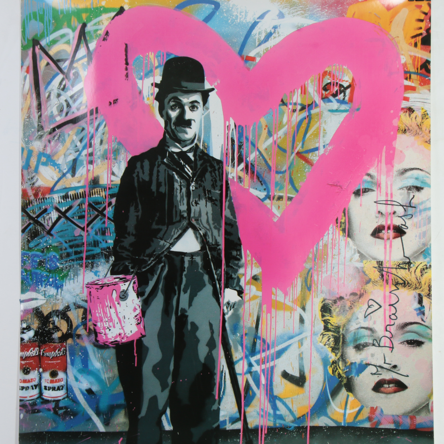 Offset Poster Print after Mr. Brainwash "Charlie Chaplin New York"