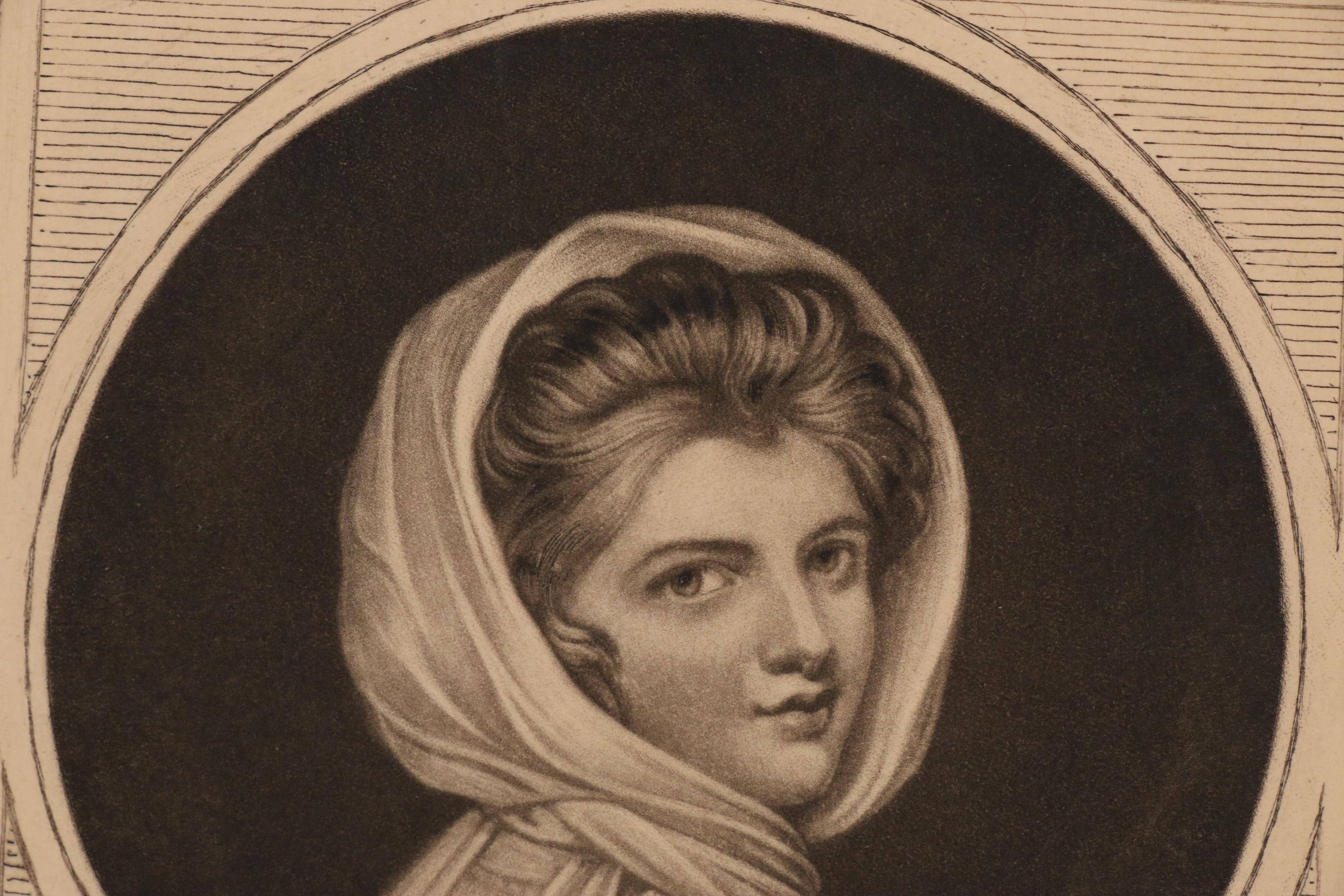 Samuel Arlent Edwards Mezzotint after George Romney "Emma, Lady Hamilton", 1902