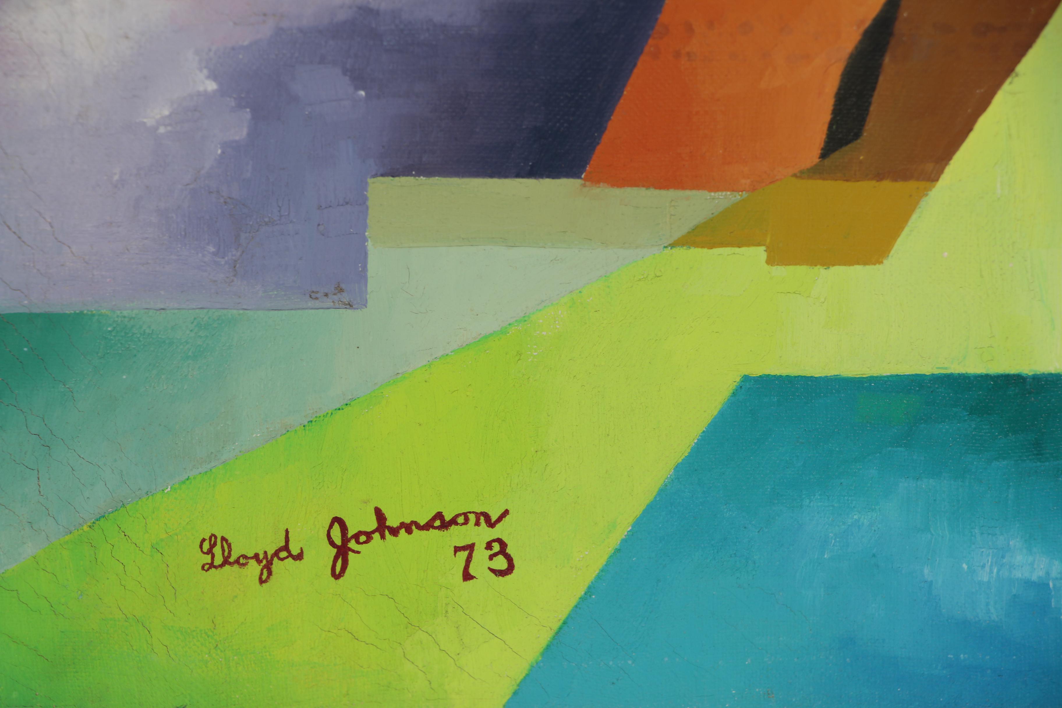 Lloyd Johnson Abstract Oil Painting of Parisian Landmarks