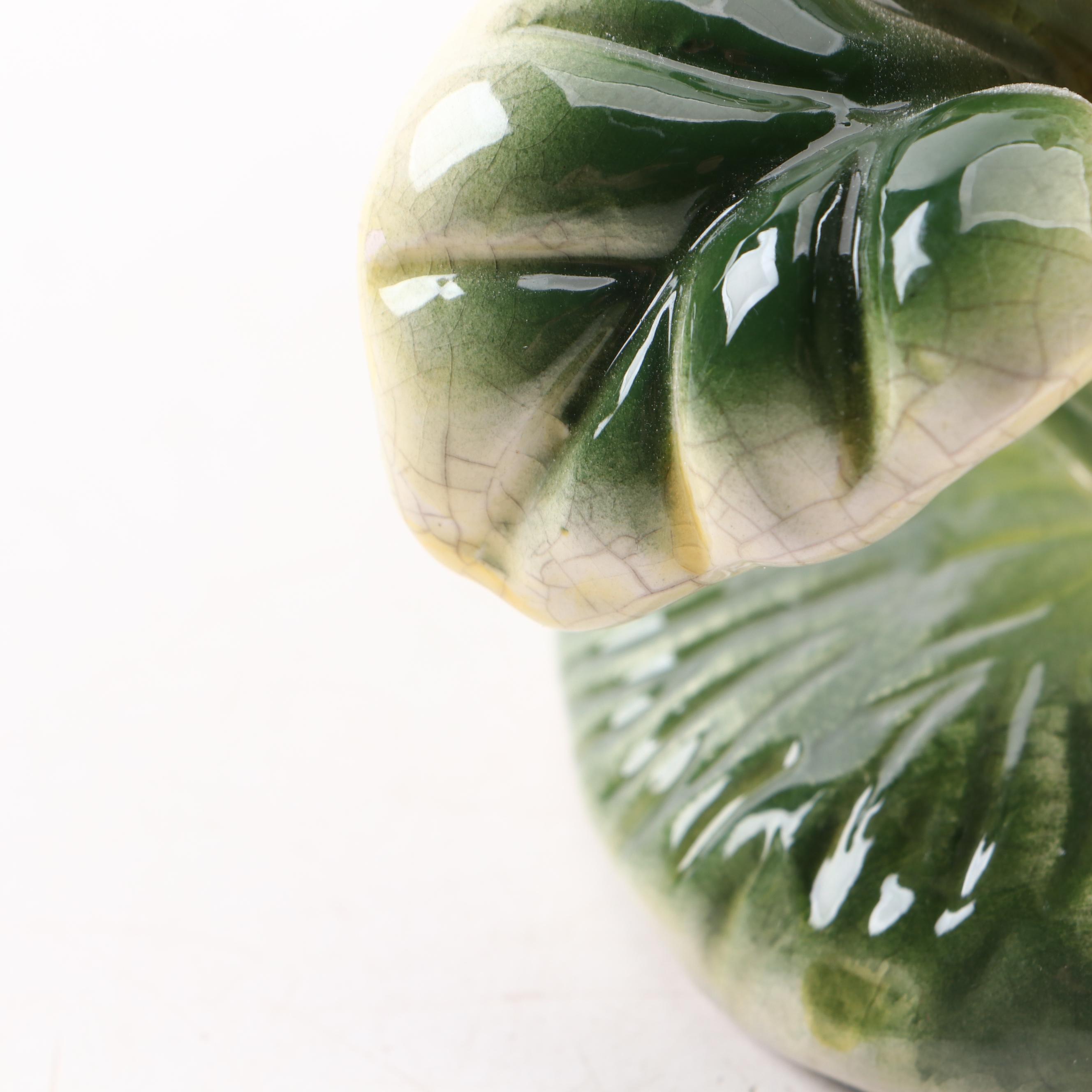 Majolica Style Rabbit Figurine and Ceramic Plant Mister