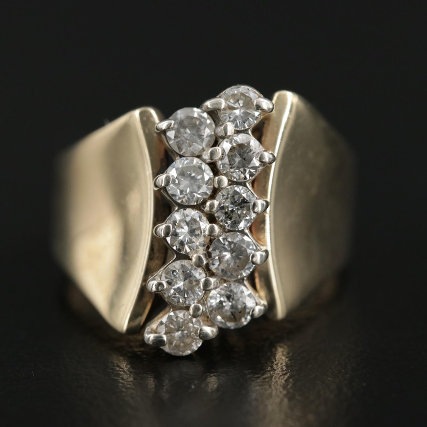 14K Yellow Gold Diamond Ring