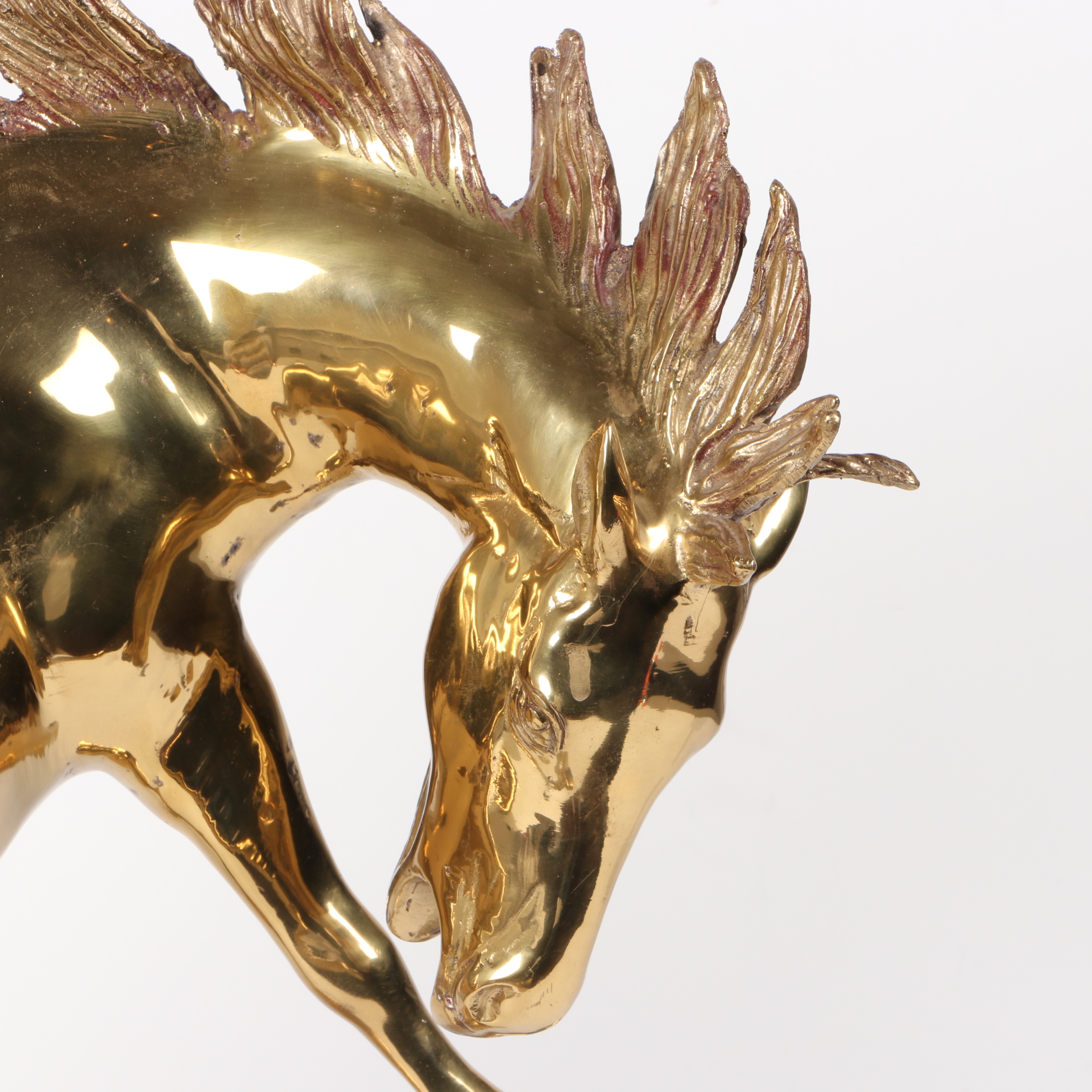 Cast Brass Sculpture of Wild Horse