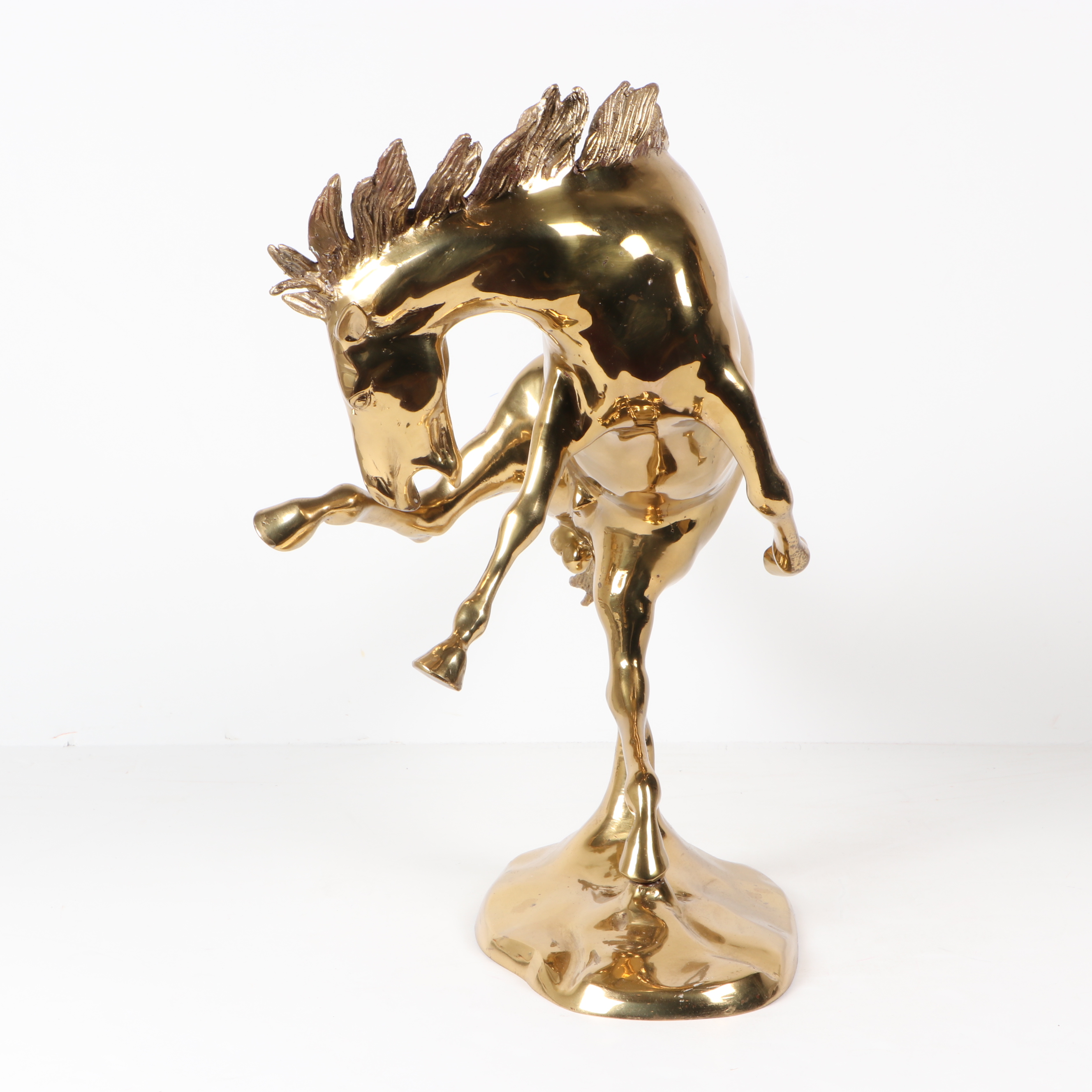 Cast Brass Sculpture of Wild Horse