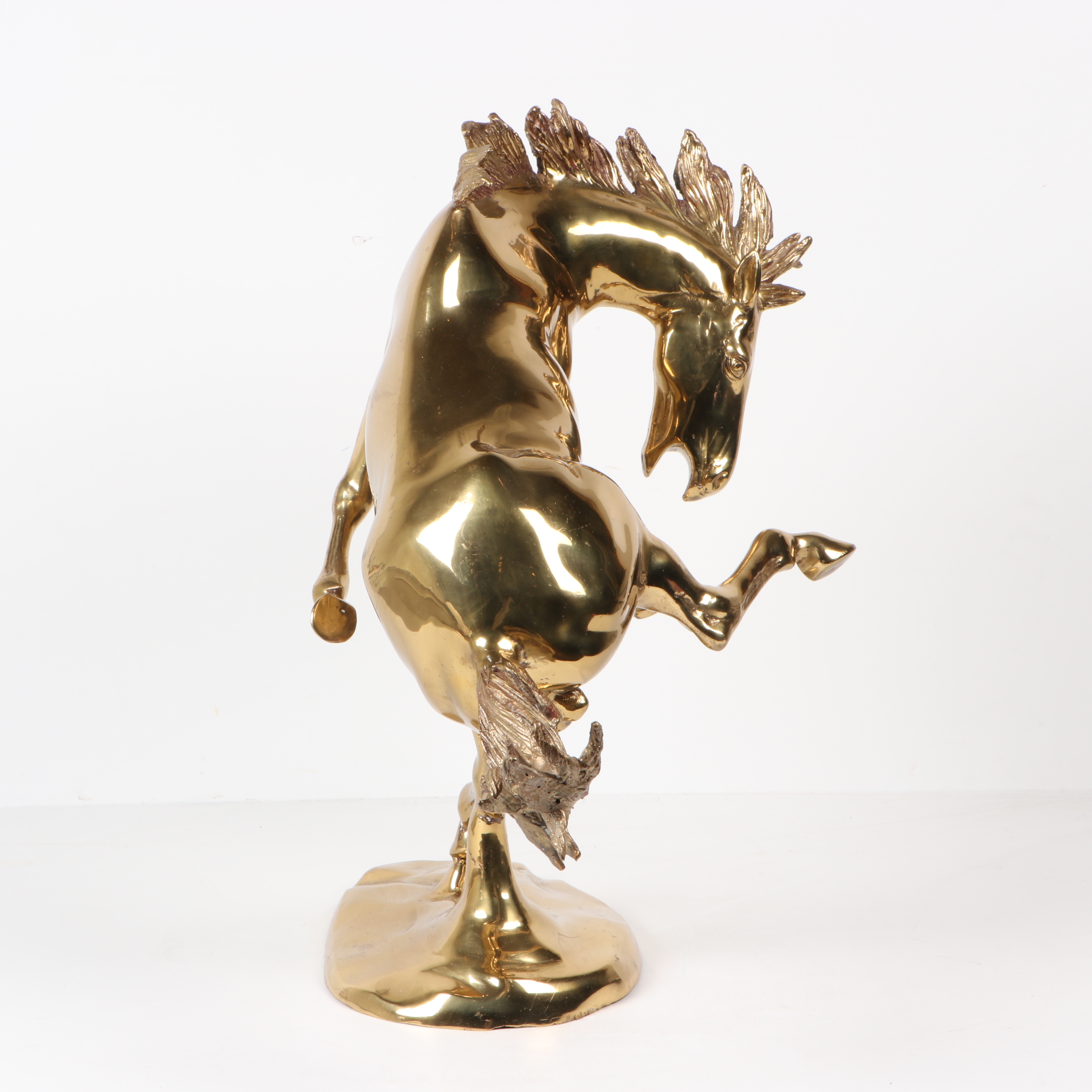 Cast Brass Sculpture of Wild Horse