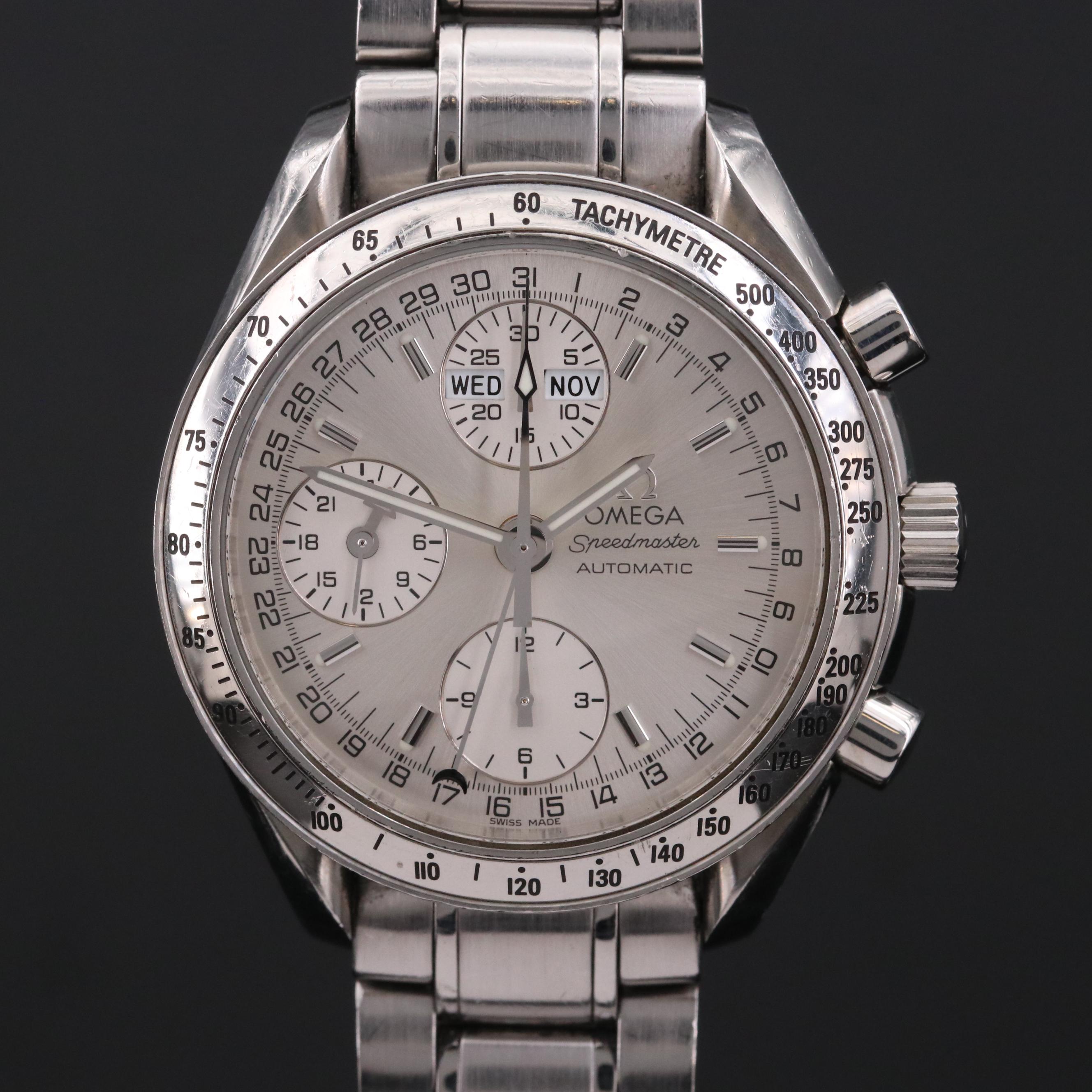 Omega Speedmaster Day-Date Chronograph Stainless Steel Automatic Watch