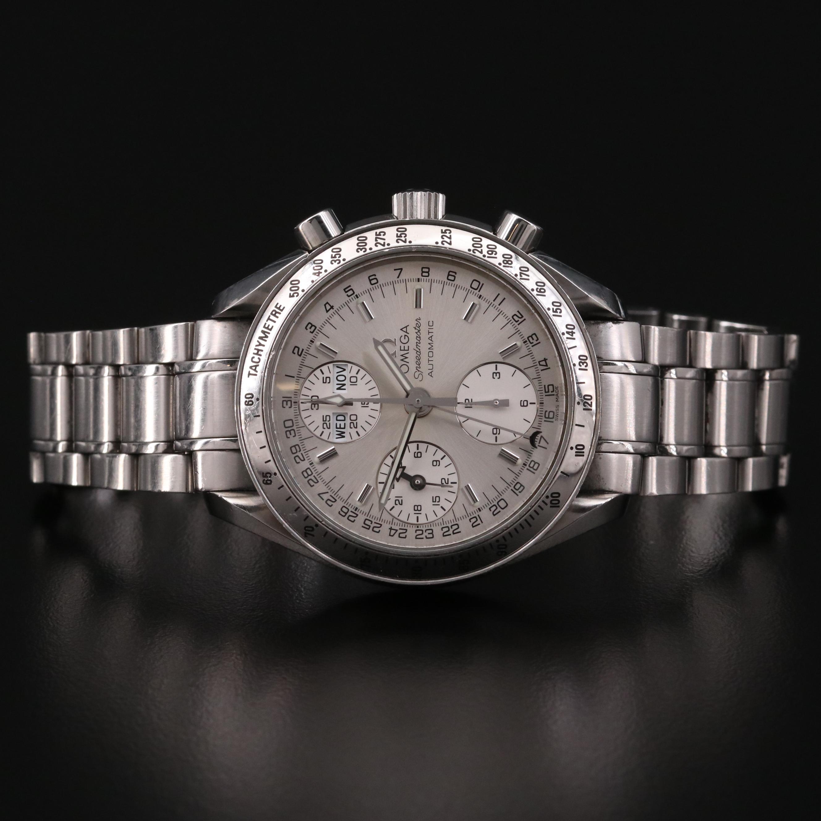 Omega Speedmaster Day-Date Chronograph Stainless Steel Automatic Watch