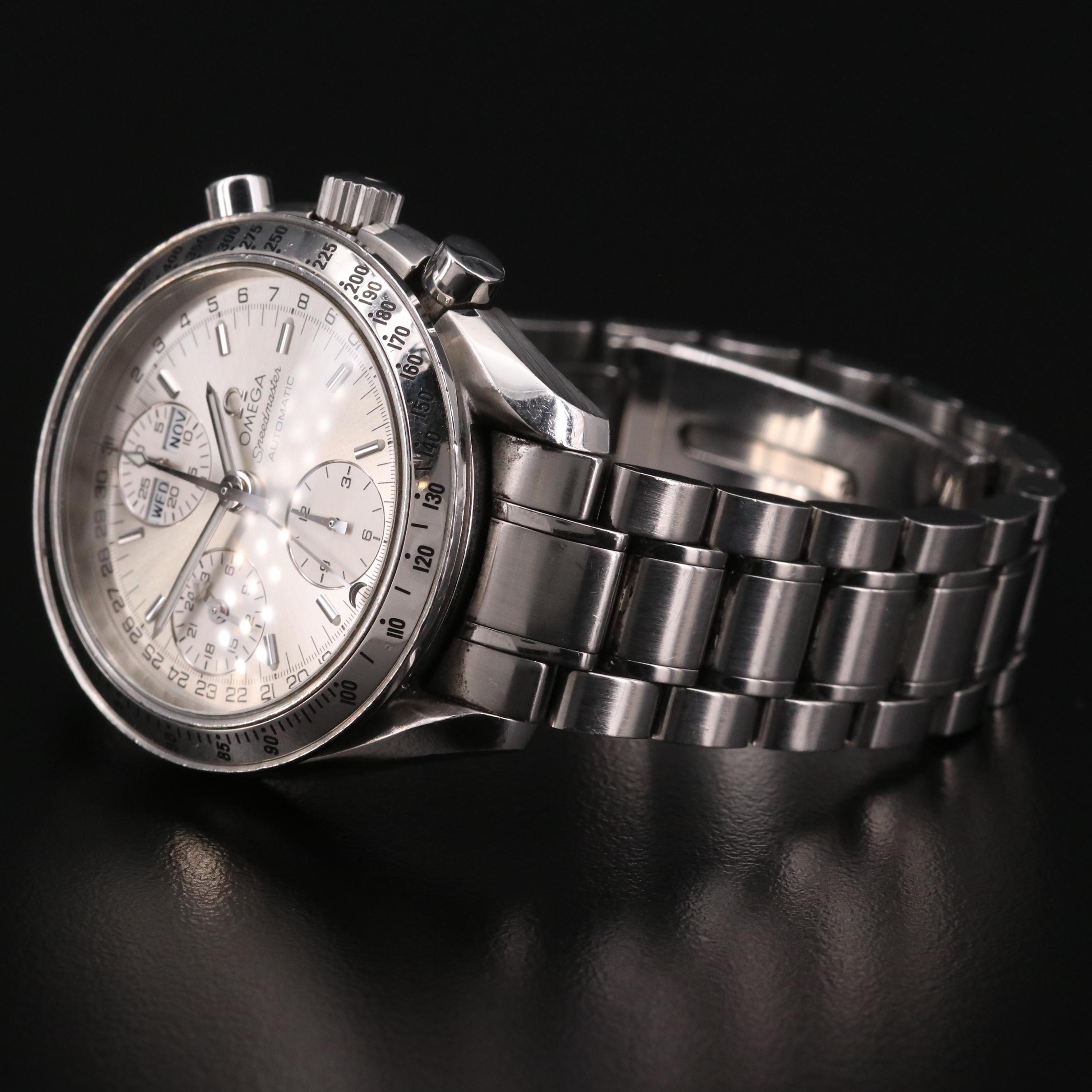 Omega Speedmaster Day-Date Chronograph Stainless Steel Automatic Watch