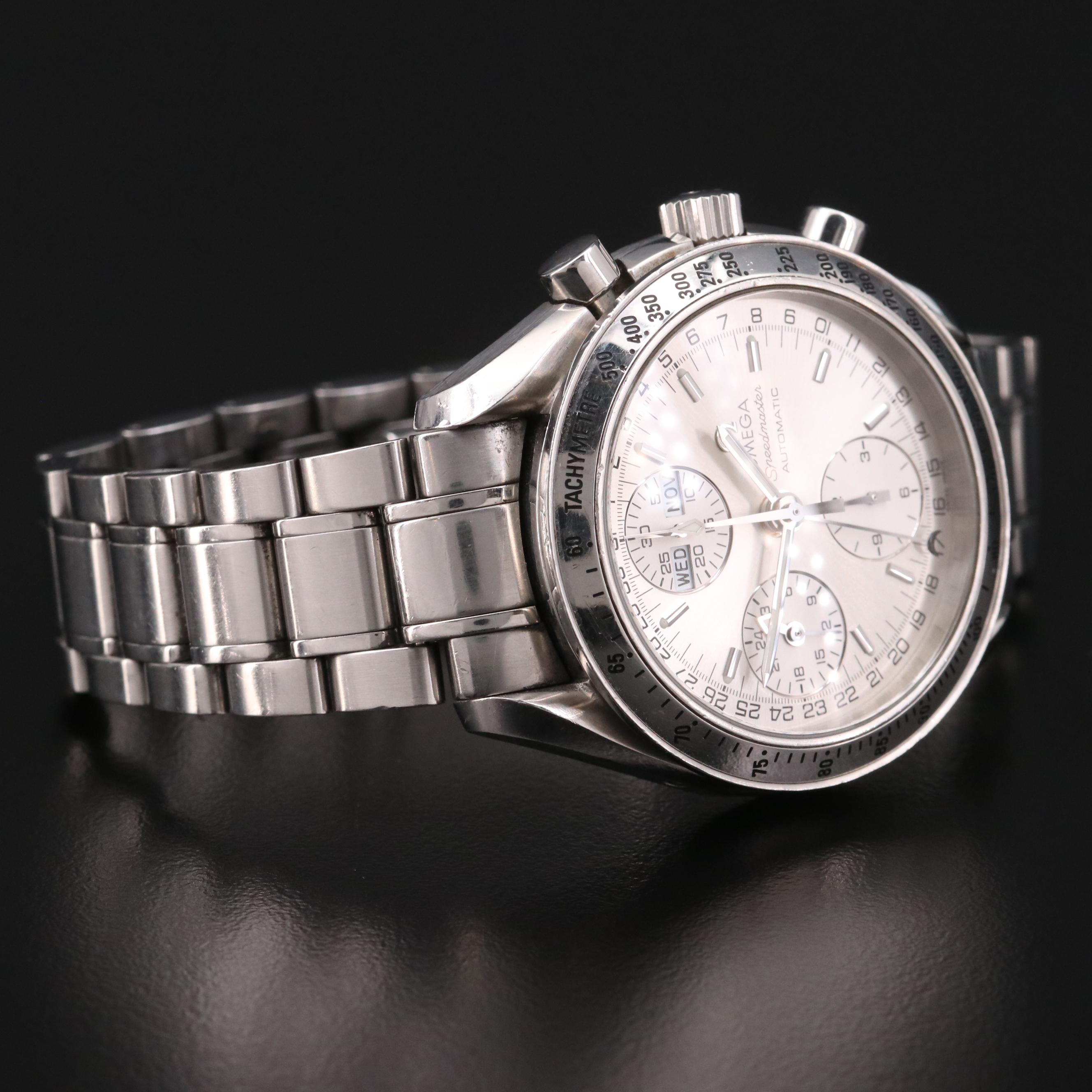Omega Speedmaster Day-Date Chronograph Stainless Steel Automatic Watch