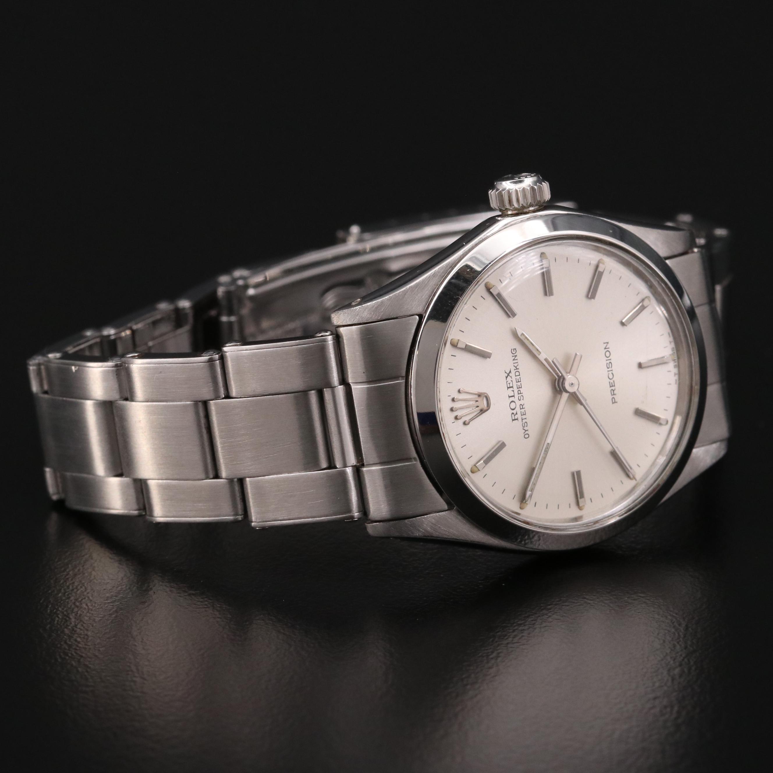 Vintage Rolex Oyster SpeedKing Precision Stainless Steel Stem Wind Watch