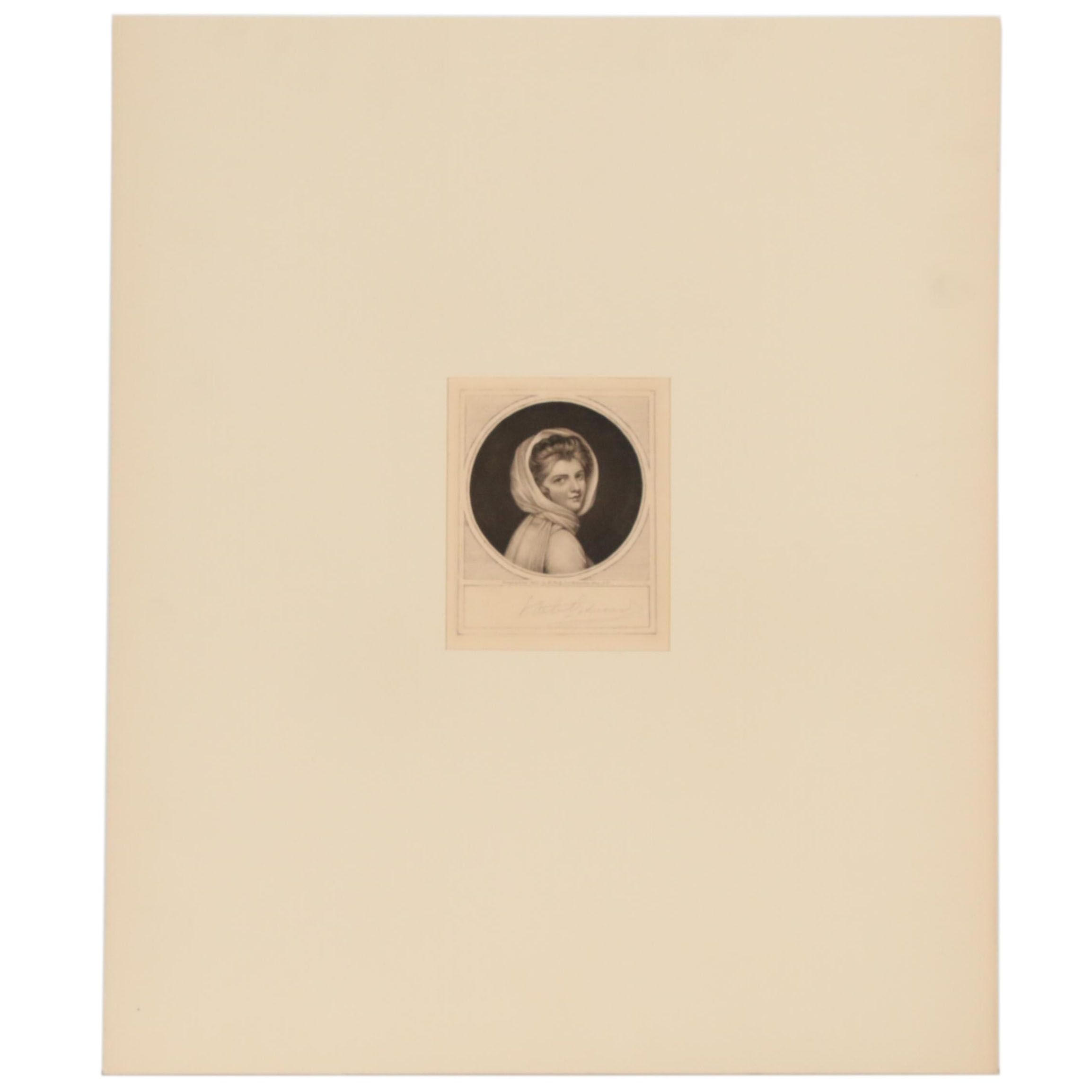 Samuel Arlent Edwards Mezzotint after George Romney "Emma, Lady Hamilton", 1902