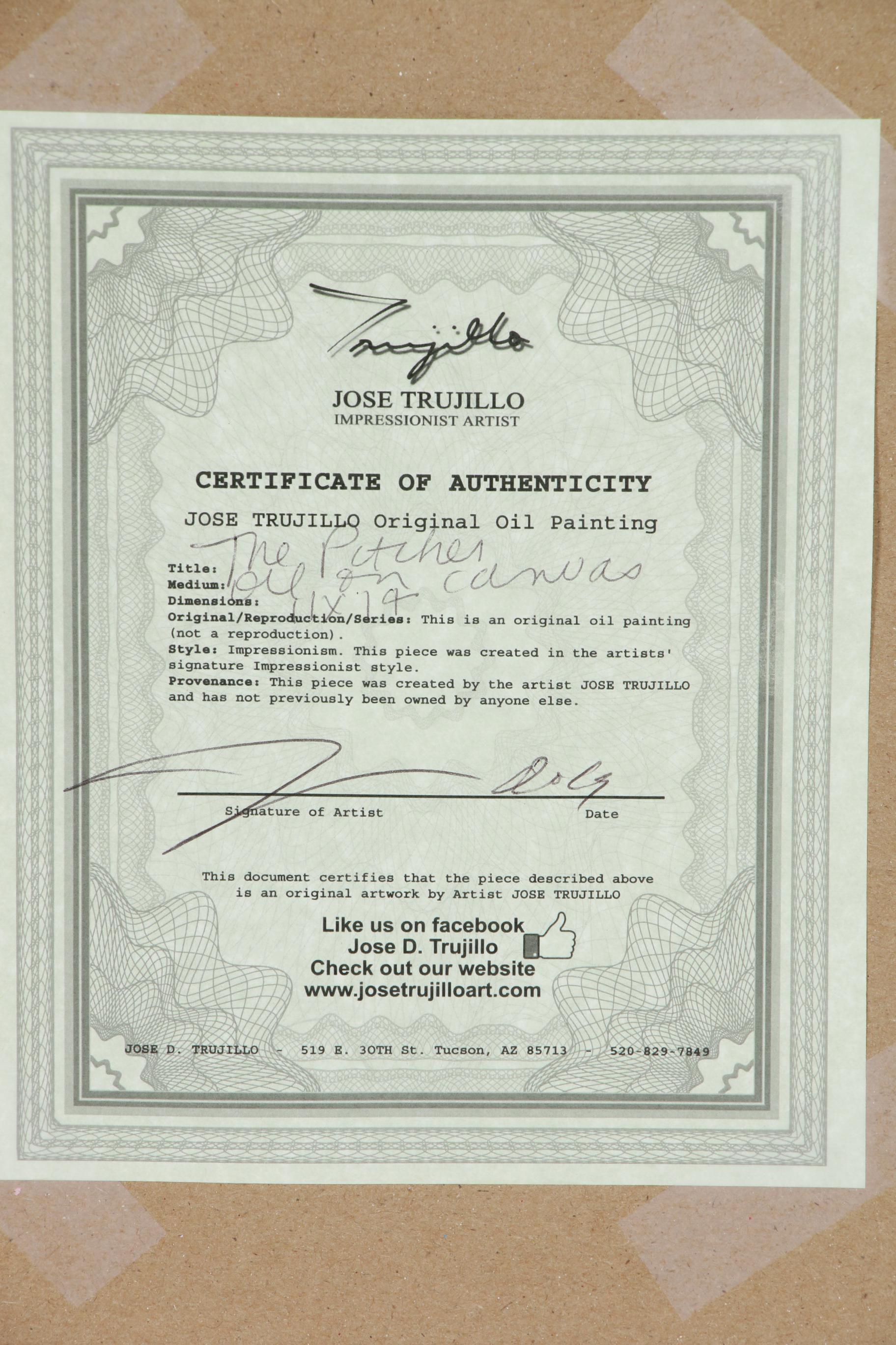 Jose Trujillo Oil Painting "The Pitcher"