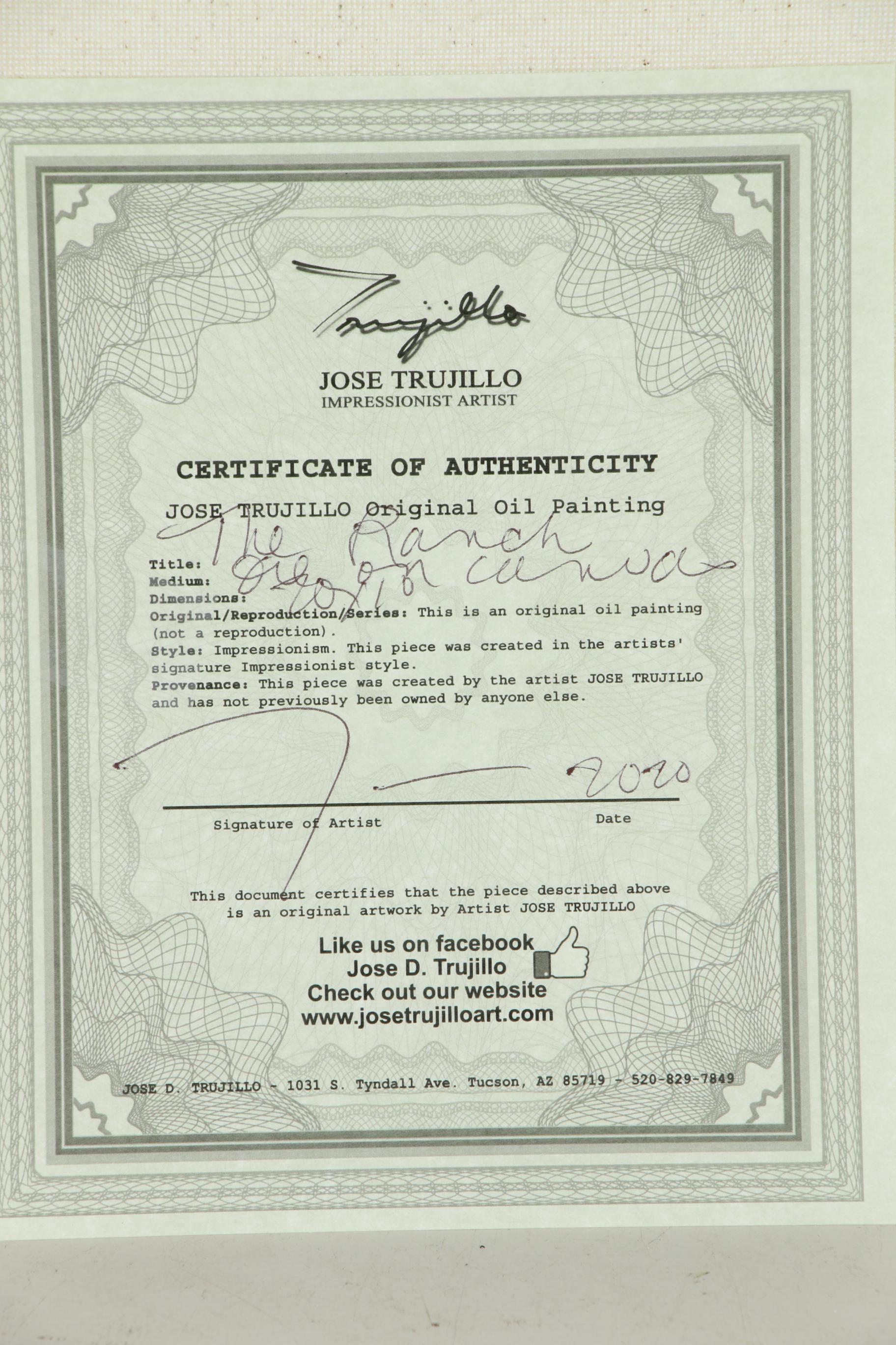 Jose Trujillo Oil Painting "The Ranch"