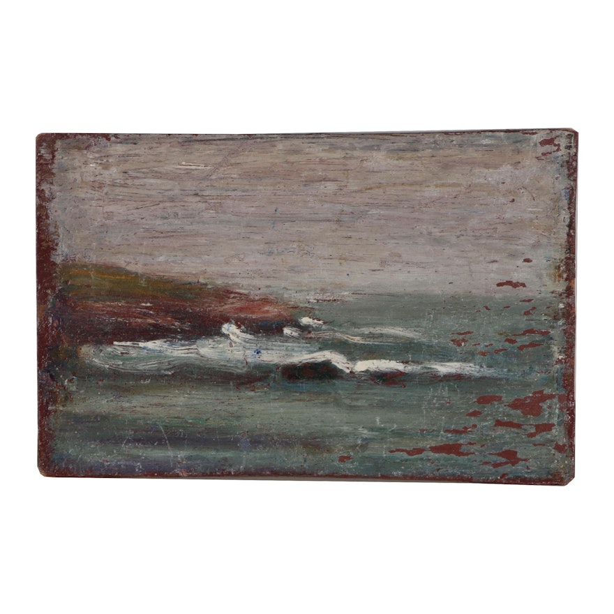 Will Hutchins Seascape Oil Painting, Early 20th Century