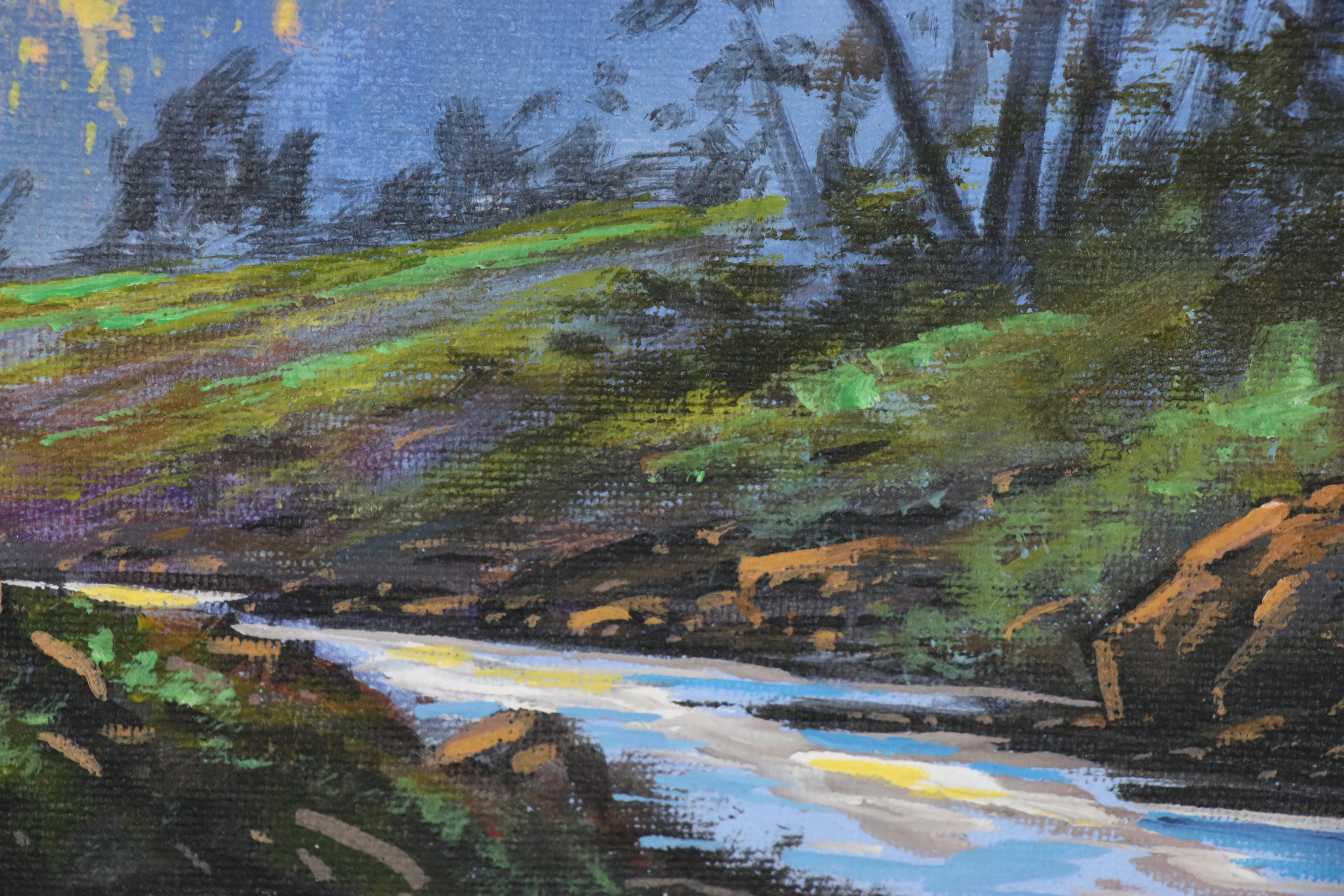Douglas “Bumo” Johnpeer Landscape Oil Painting "Morning Creek"