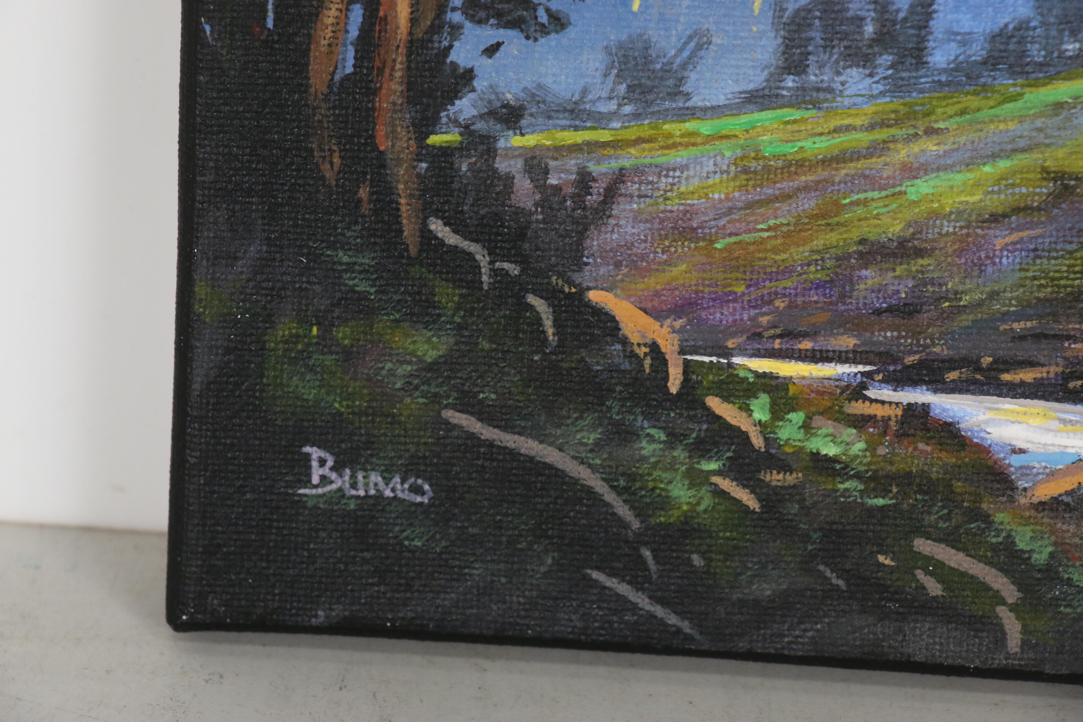 Douglas “Bumo” Johnpeer Landscape Oil Painting "Morning Creek"