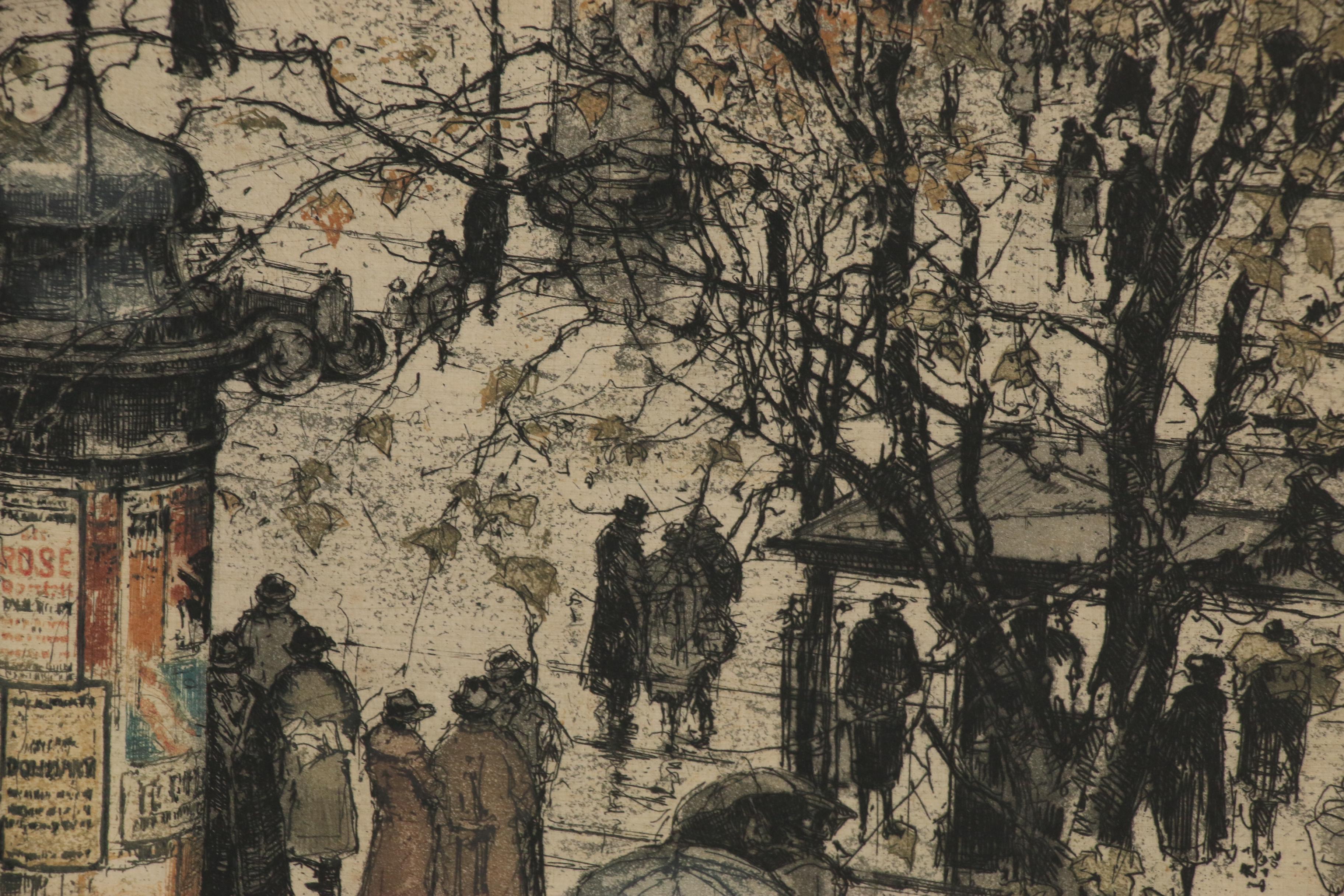 Luigi Kasimir Etching "Vienna Opera House", 1922