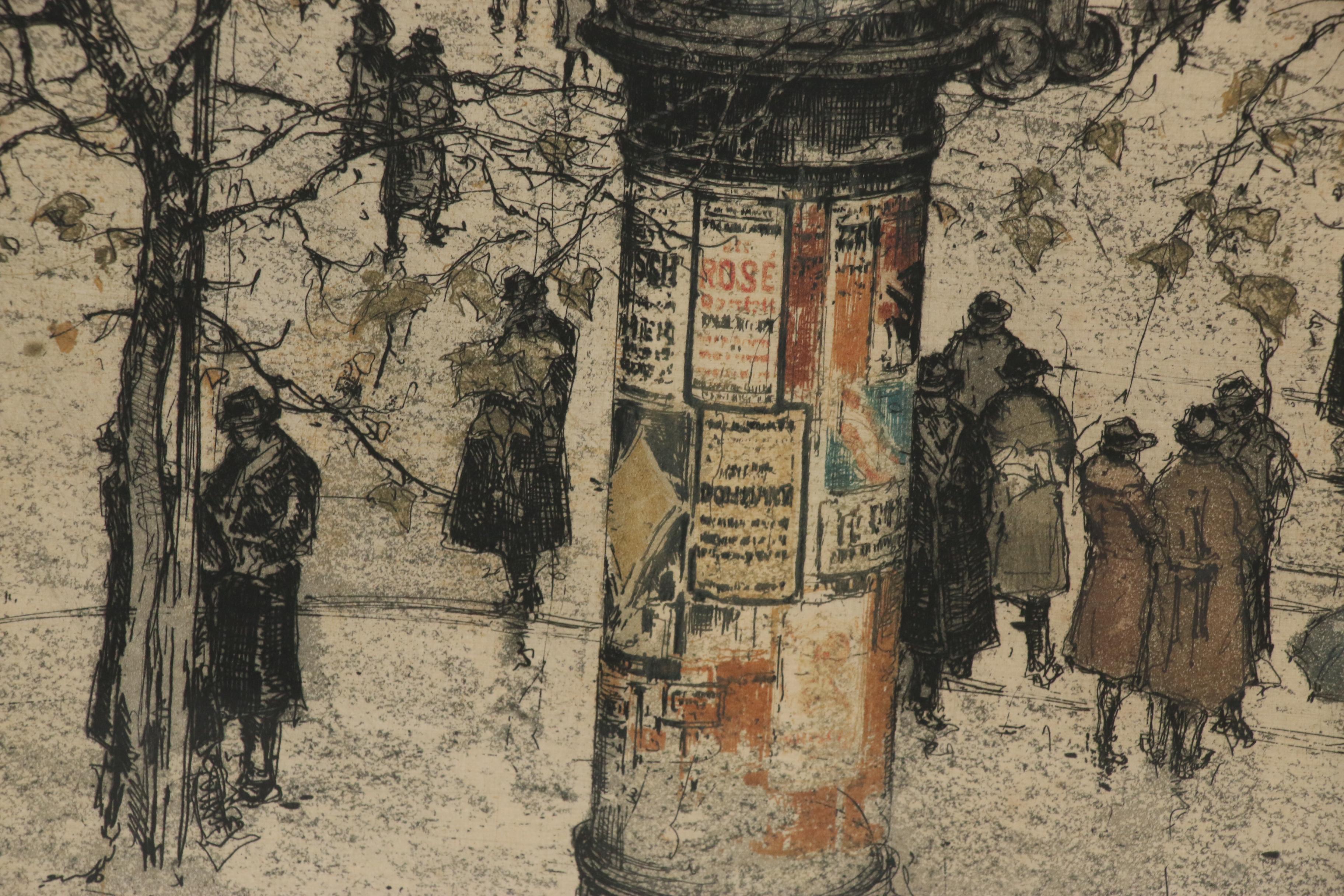 Luigi Kasimir Etching "Vienna Opera House", 1922