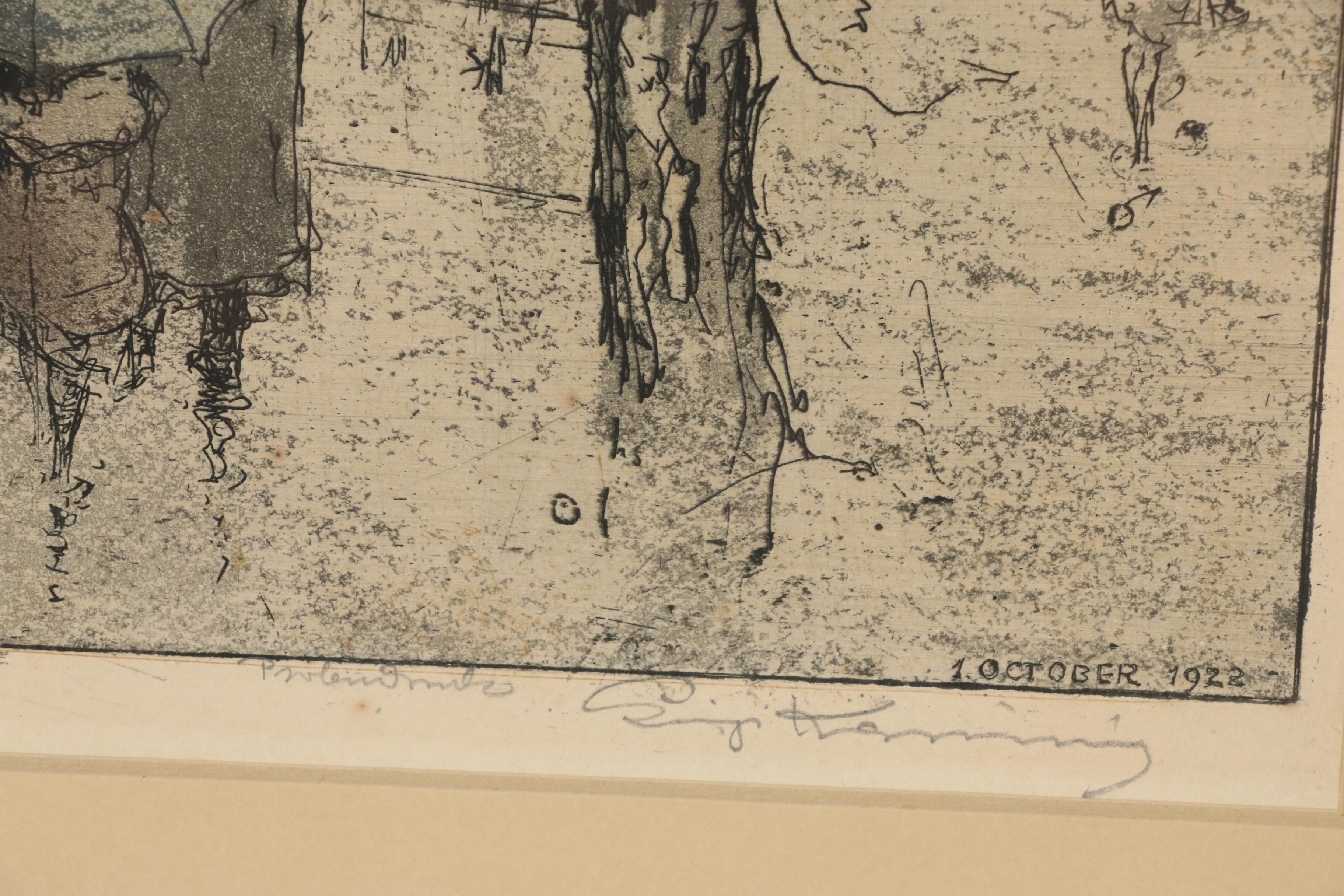 Luigi Kasimir Etching "Vienna Opera House", 1922