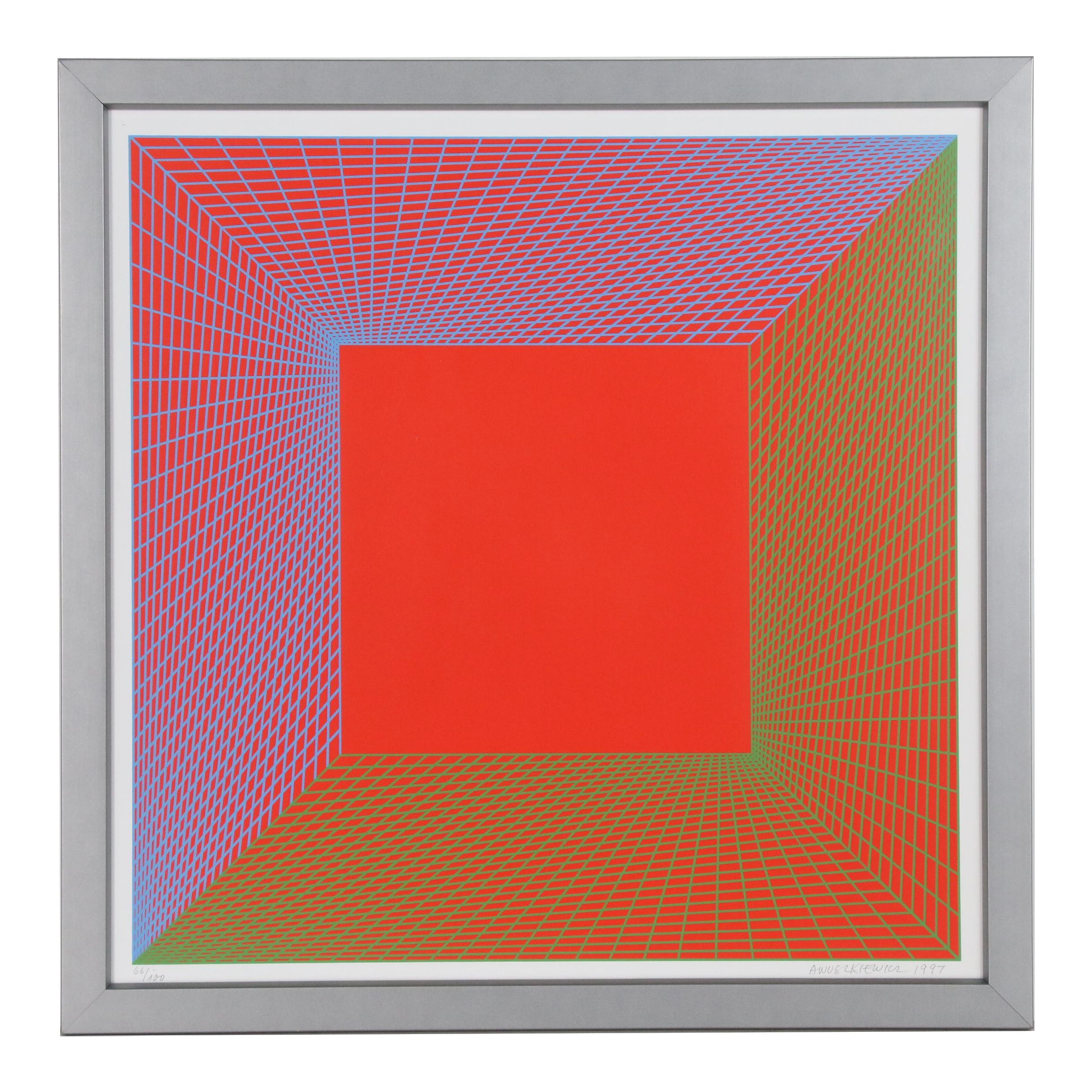 Richard Anuszkiewicz Op Art Serigraph, 1997