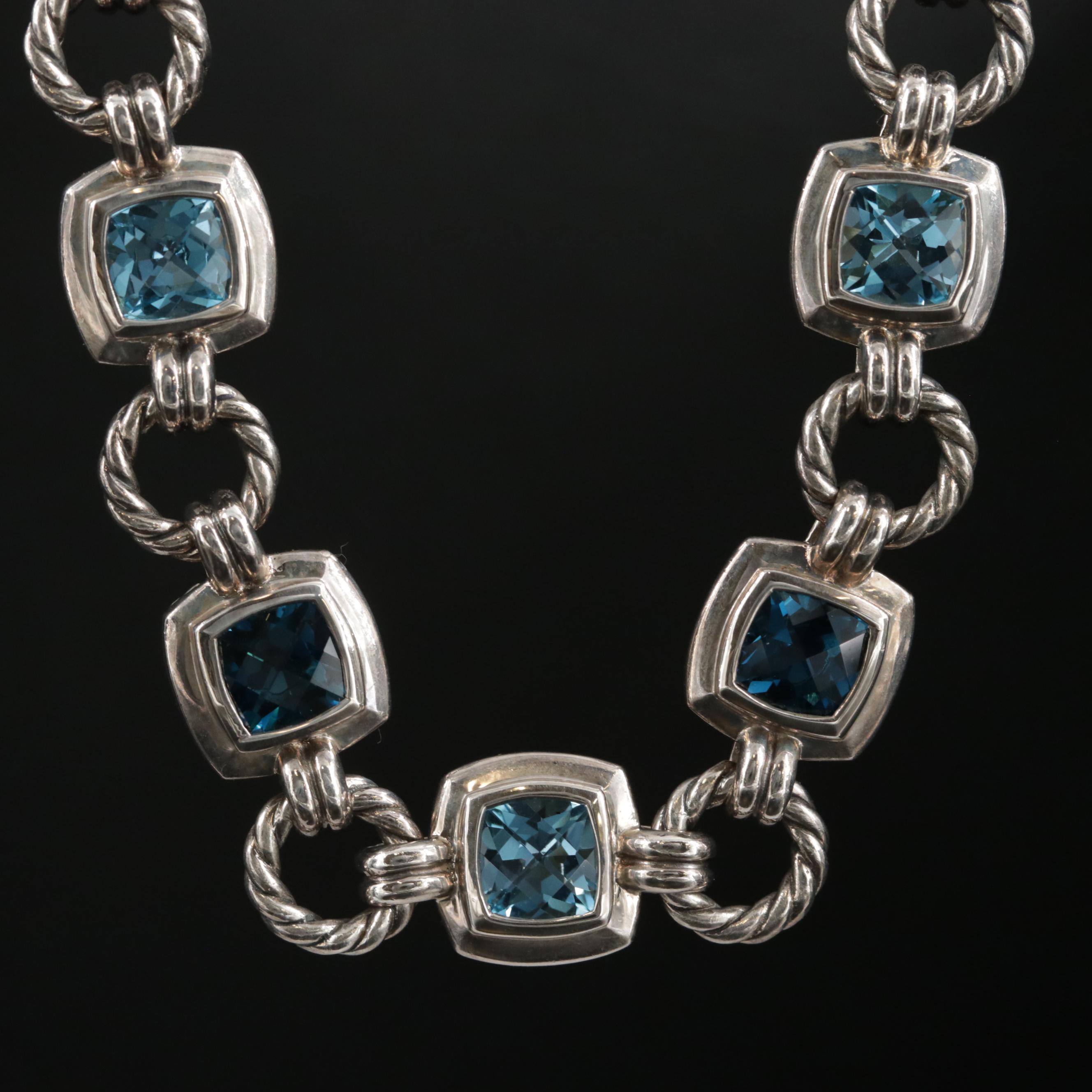 David Yurman "Renaissance" Sterling Topaz Necklace