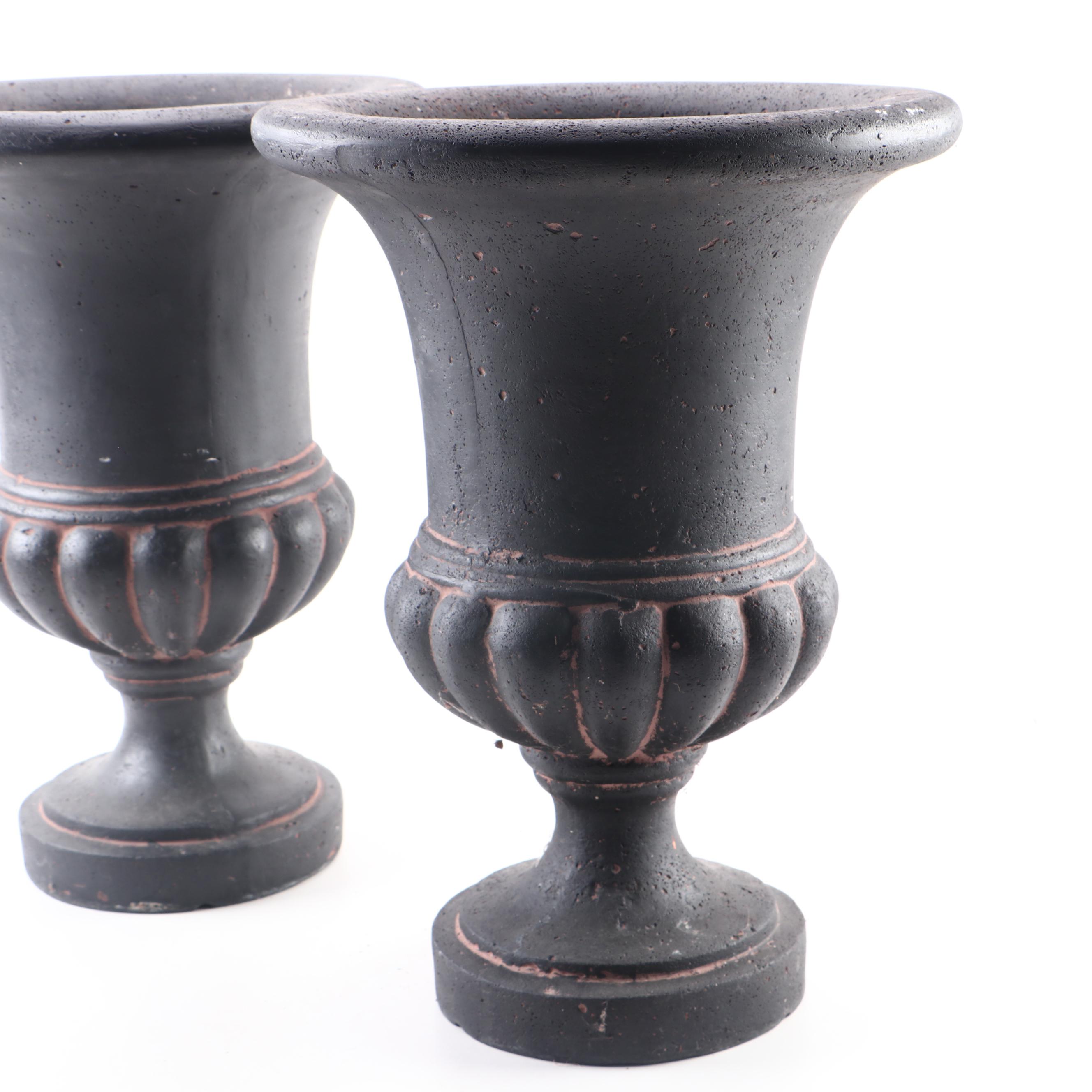 Peba Cast Stone Neoclassical Style Garden Urns with Drainage