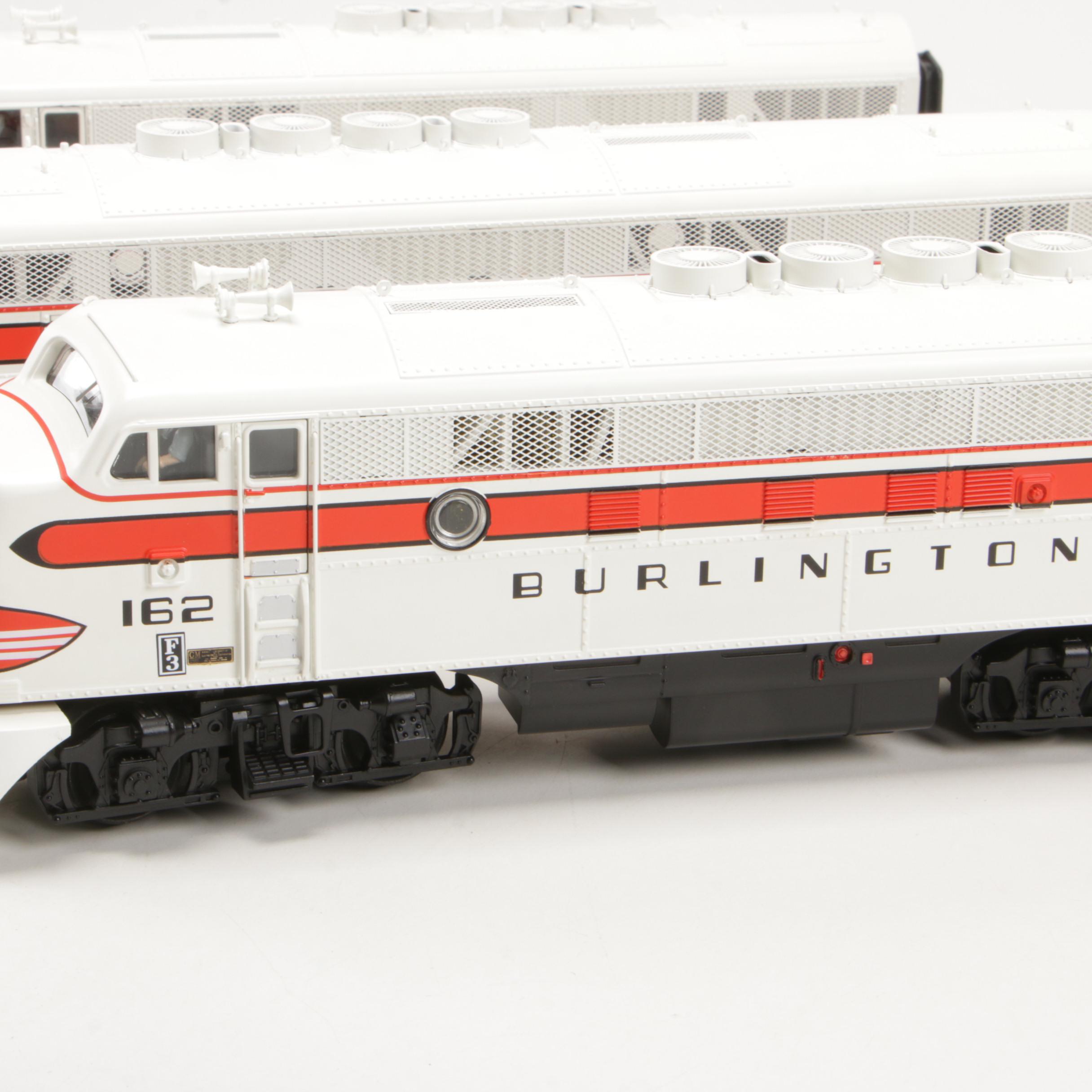 M.T.H. Scale F-3 ABA Burlington Model Train Set in Original Packaging