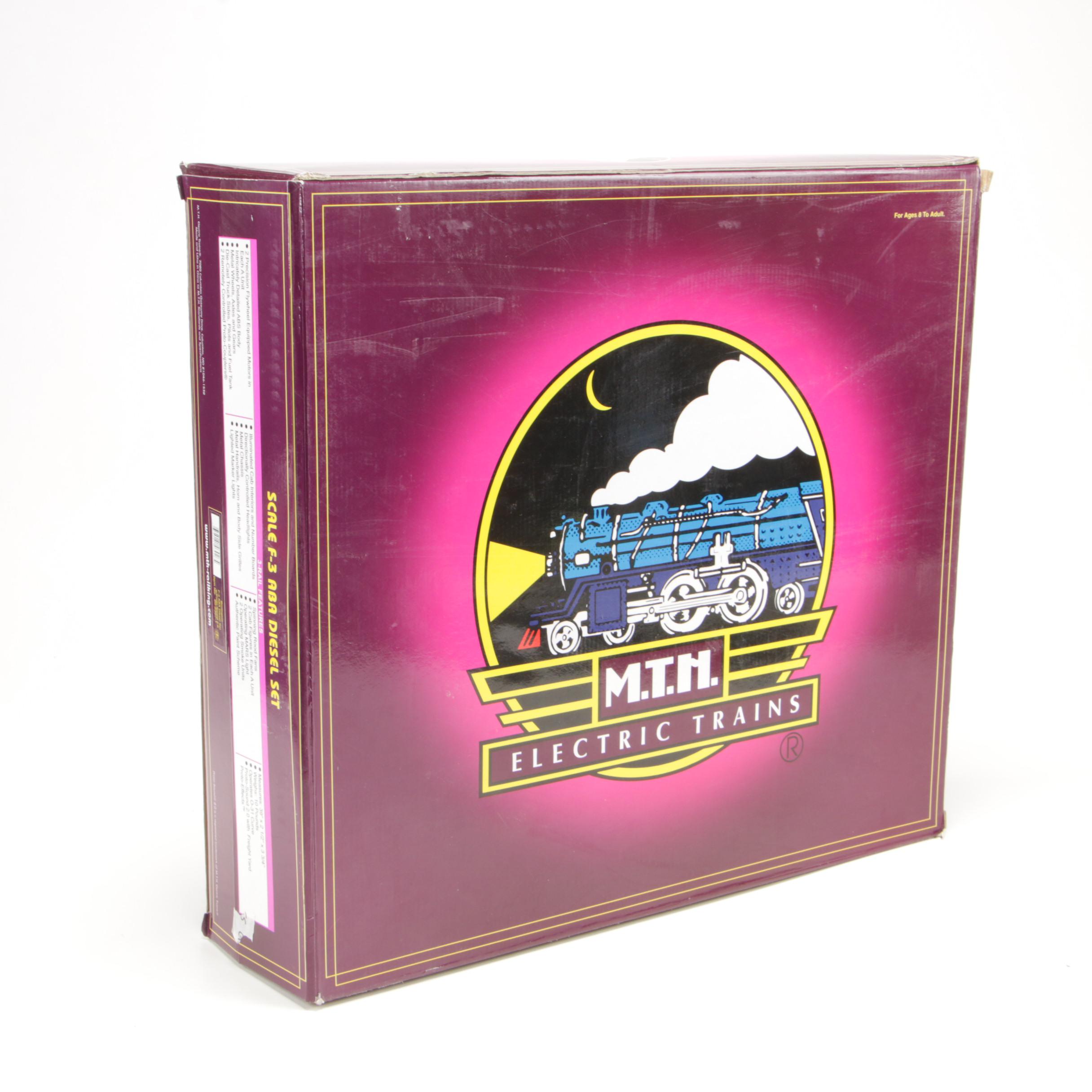 M.T.H. Scale F-3 ABA Burlington Model Train Set in Original Packaging