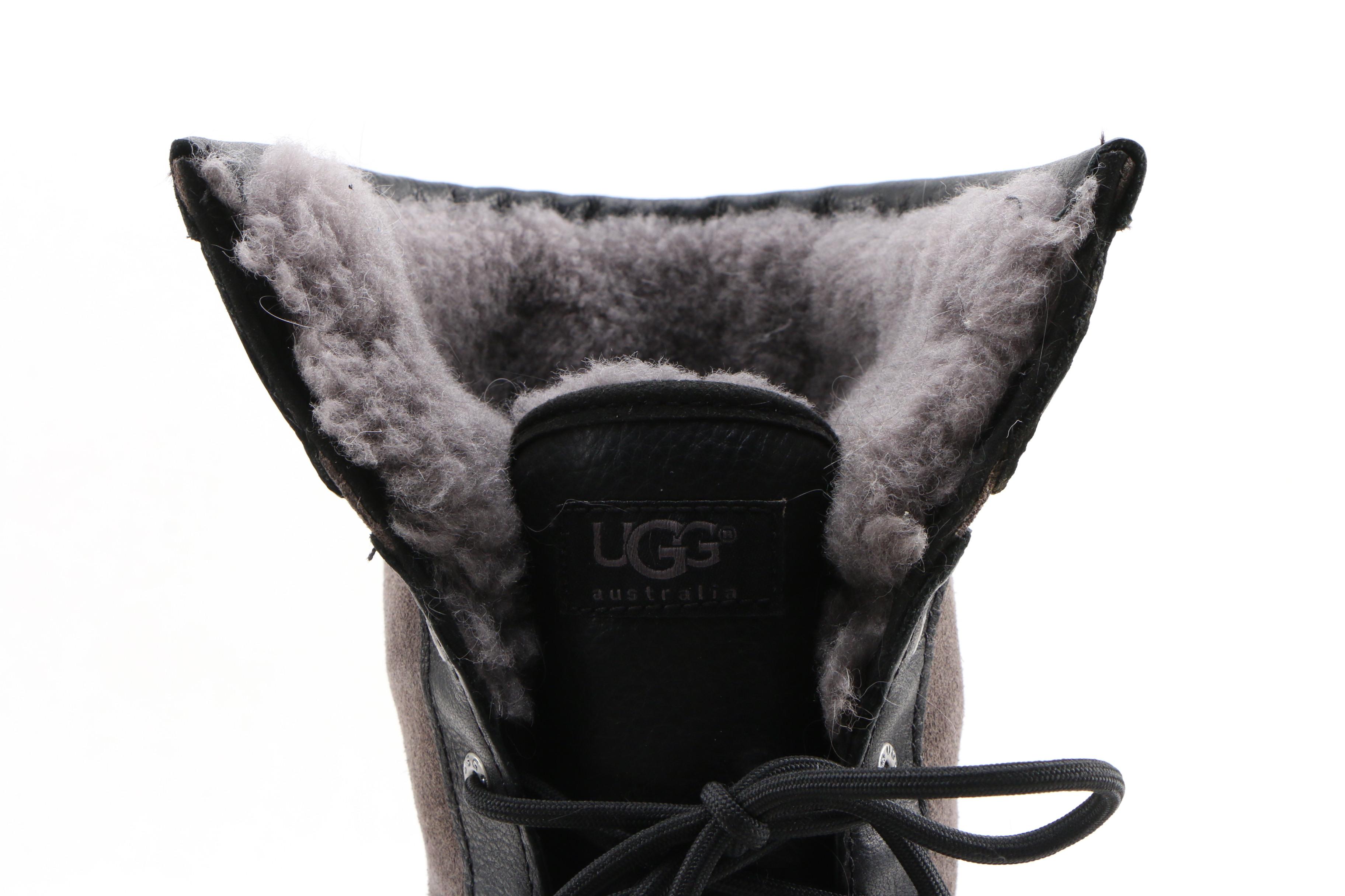 UGG Australia Adirondack Tall III Leather and Suede Shearling Boots
