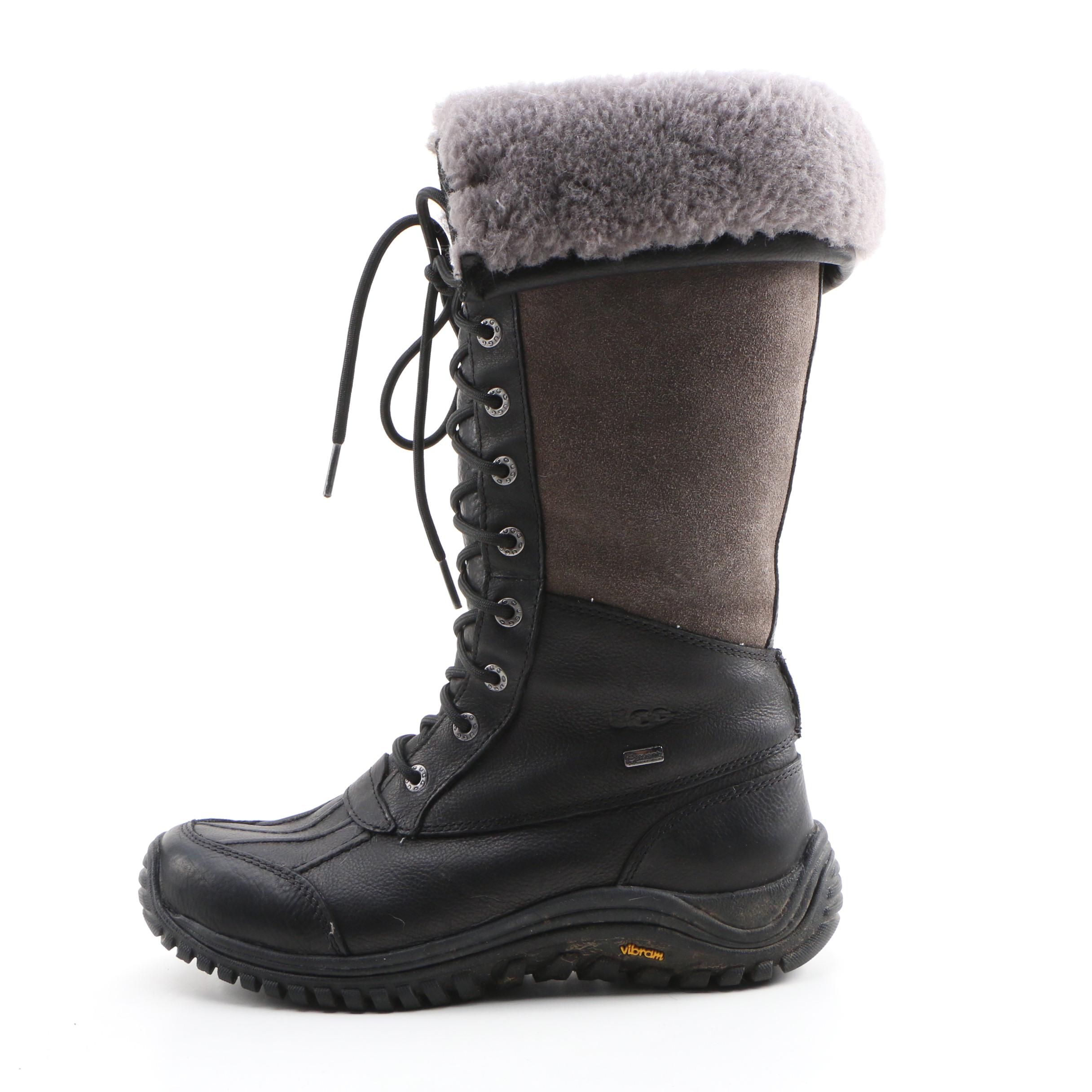 UGG Australia Adirondack Tall III Leather and Suede Shearling Boots