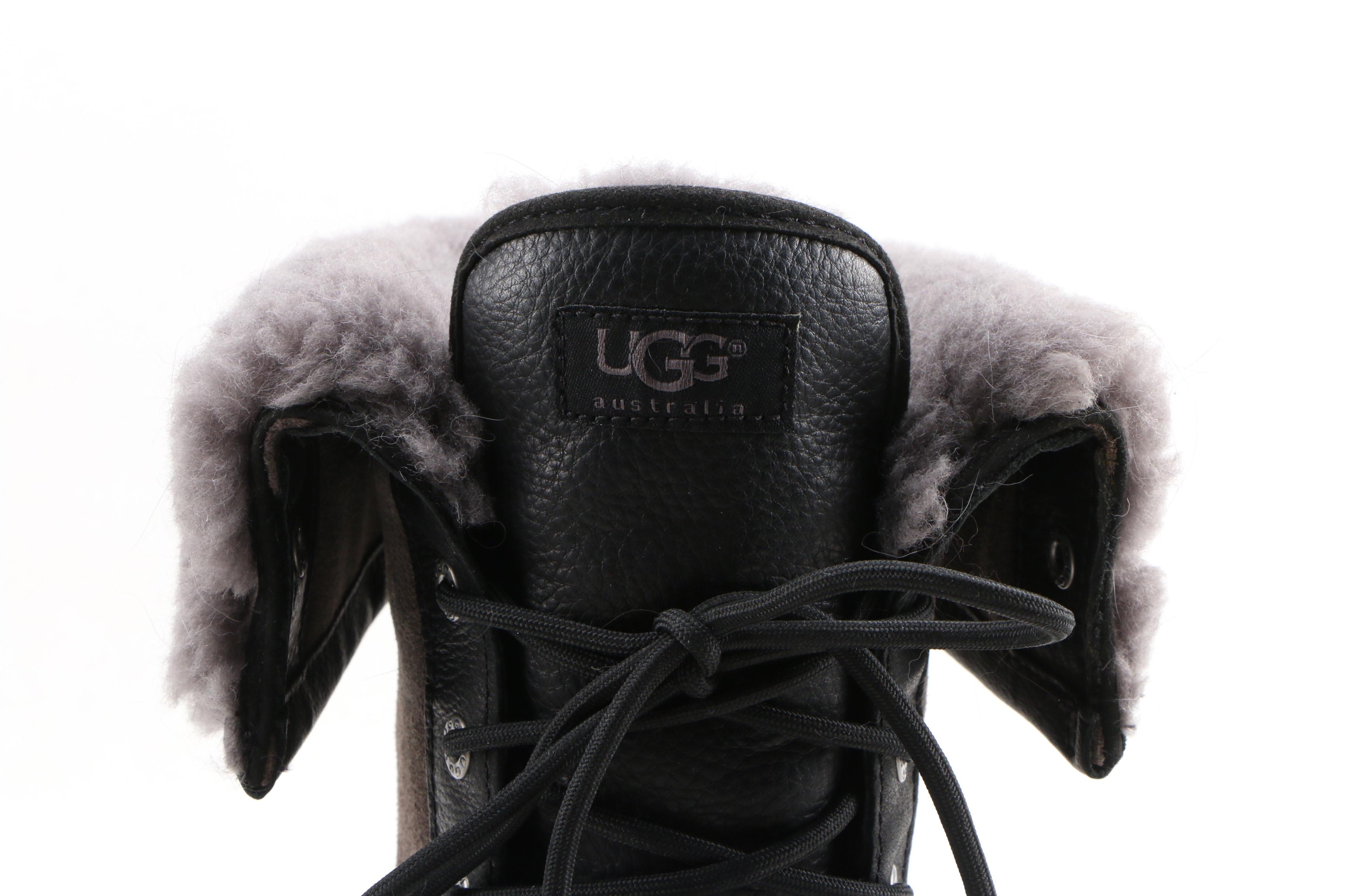 UGG Australia Adirondack Tall III Leather and Suede Shearling Boots
