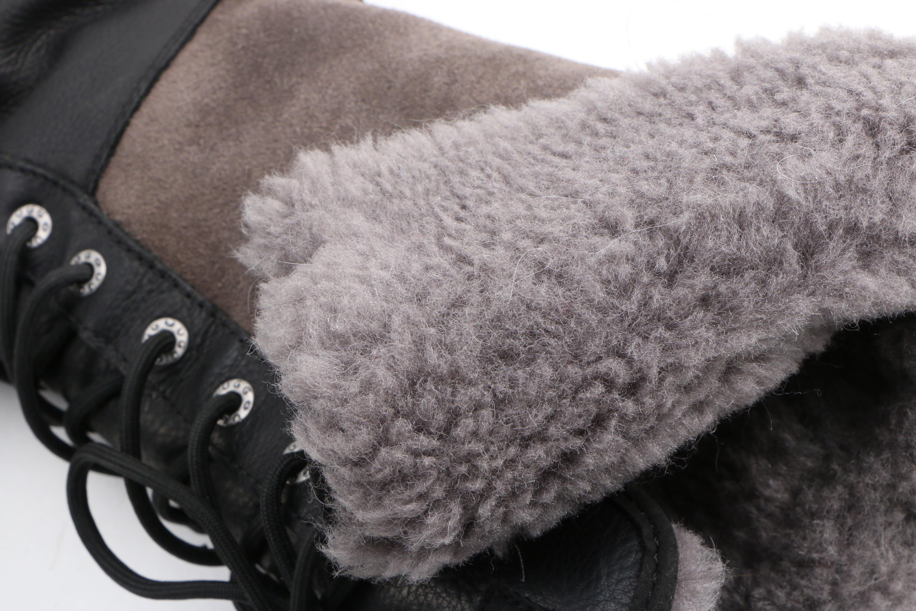 UGG Australia Adirondack Tall III Leather and Suede Shearling Boots