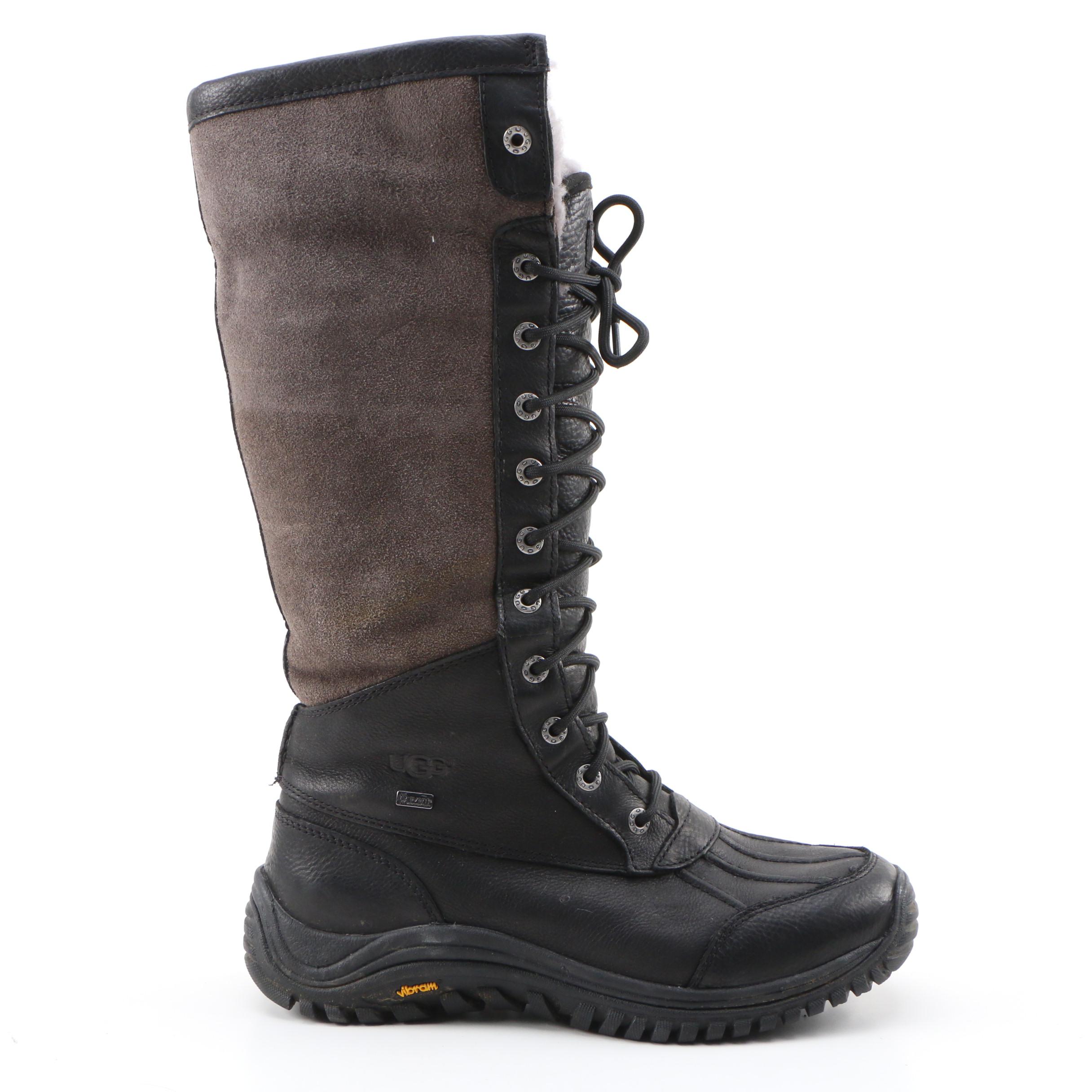 UGG Australia Adirondack Tall III Leather and Suede Shearling Boots