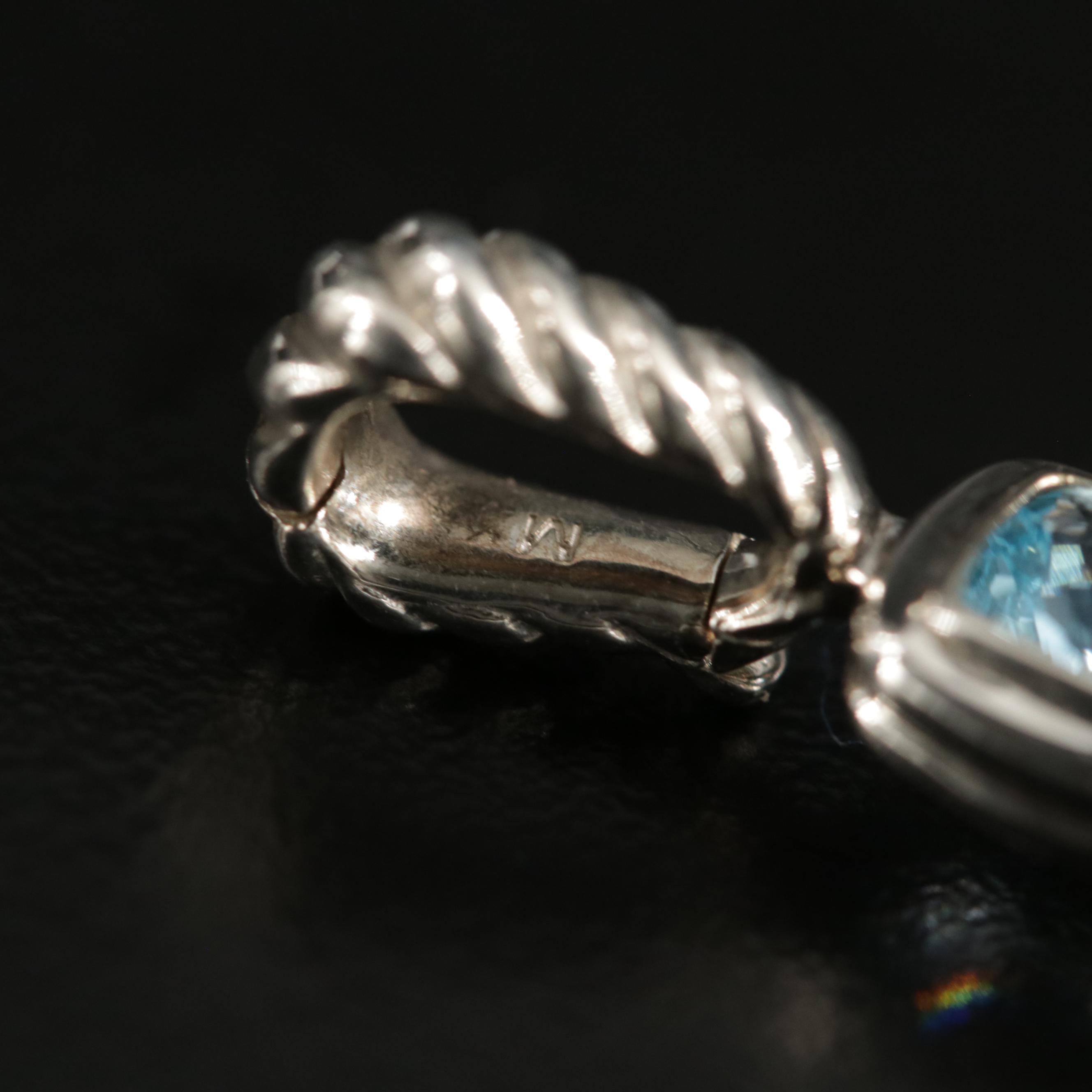 David Yurman "Confetti" Sterling Diamond and Gemstone Cross Pendant