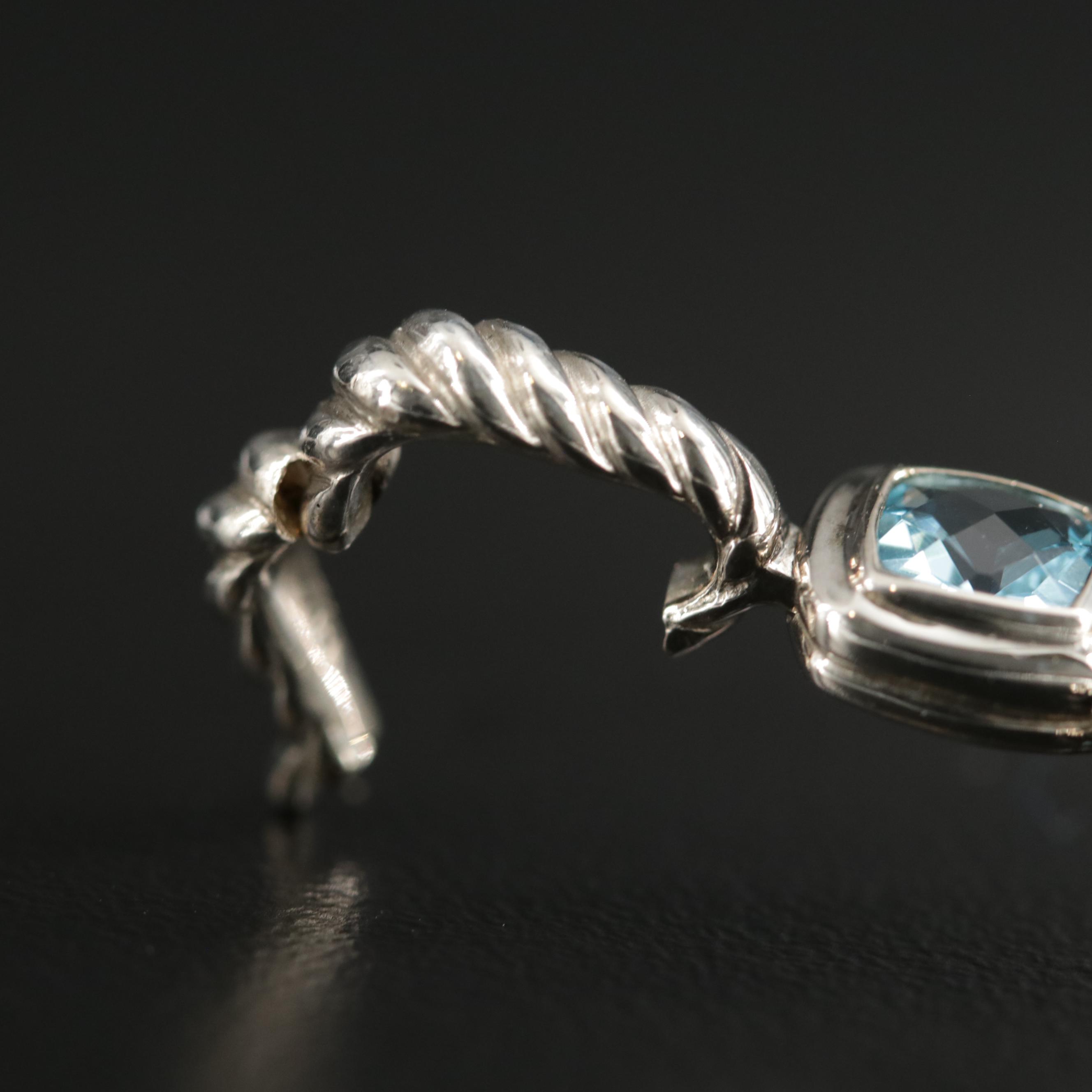 David Yurman "Confetti" Sterling Diamond and Gemstone Cross Pendant