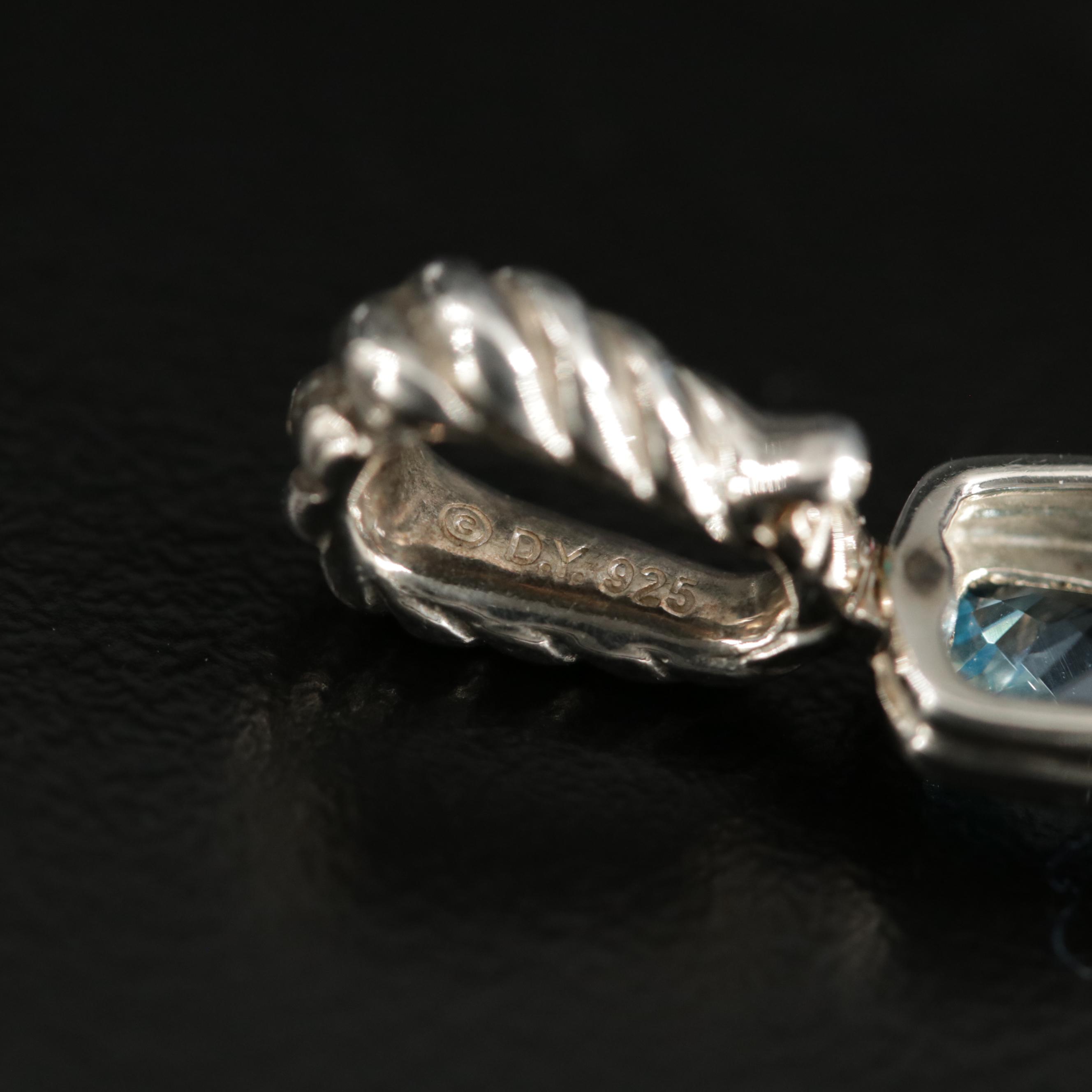 David Yurman "Confetti" Sterling Diamond and Gemstone Cross Pendant