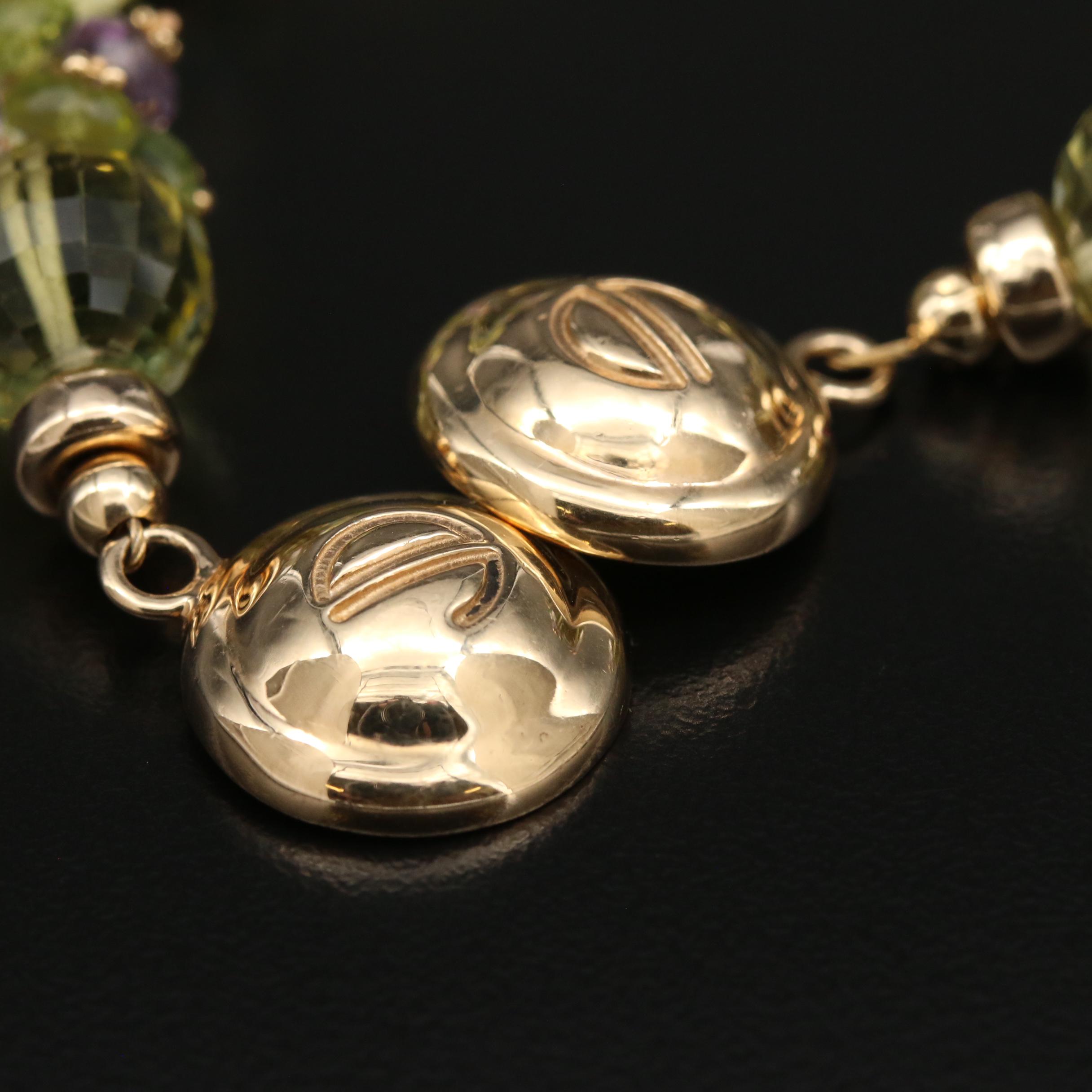 Joanne Daley 14K Gold Citrine, Amethyst, Peridot and Aquamarine Bracelet