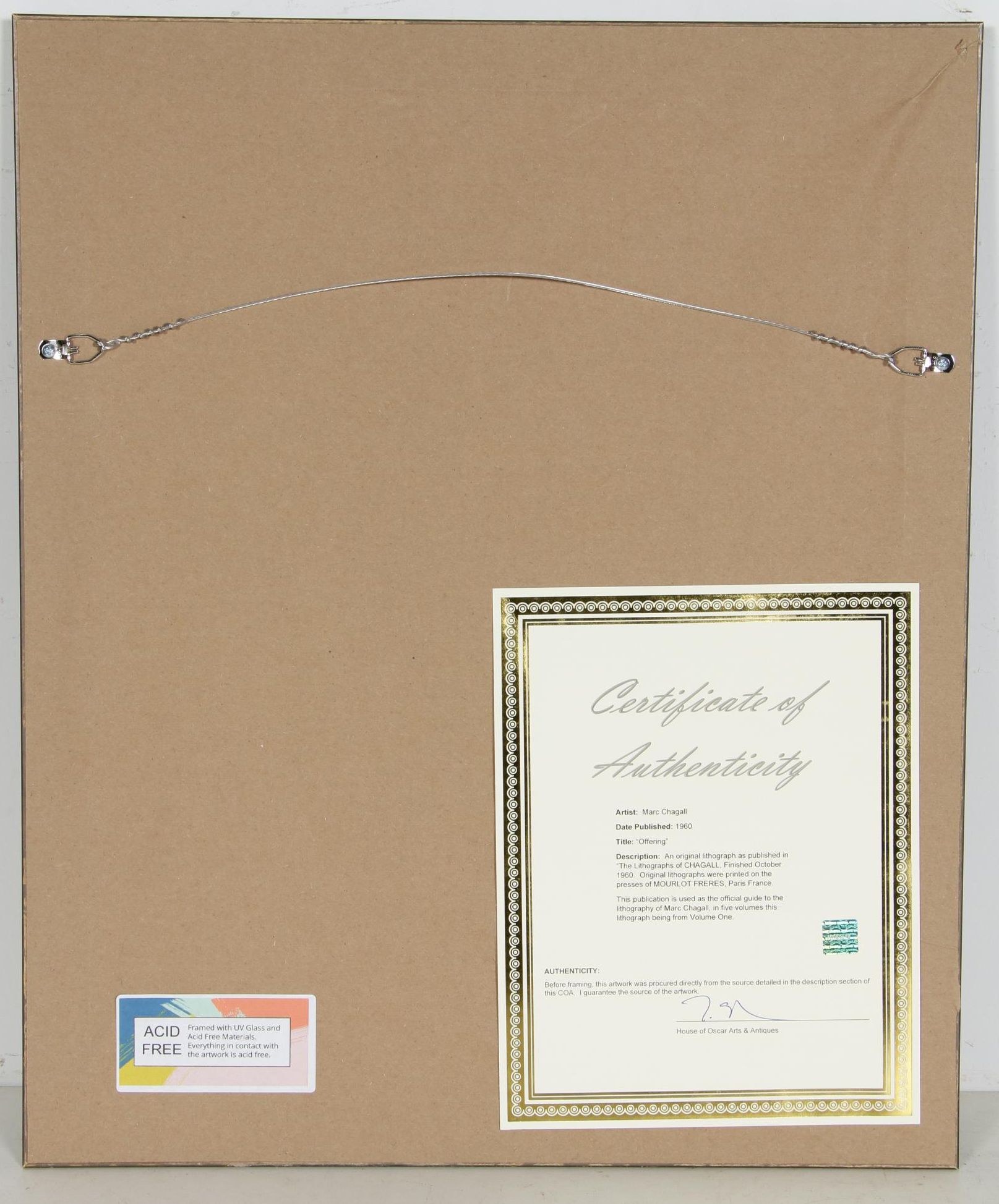 Marc Chagall Lithograph "Offering", 1960