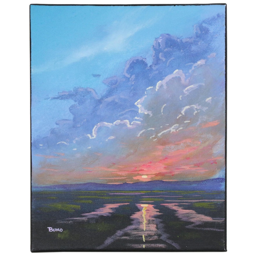 Douglas "Bumo" Johnpeer Oil Painting "Marsh Sunset"