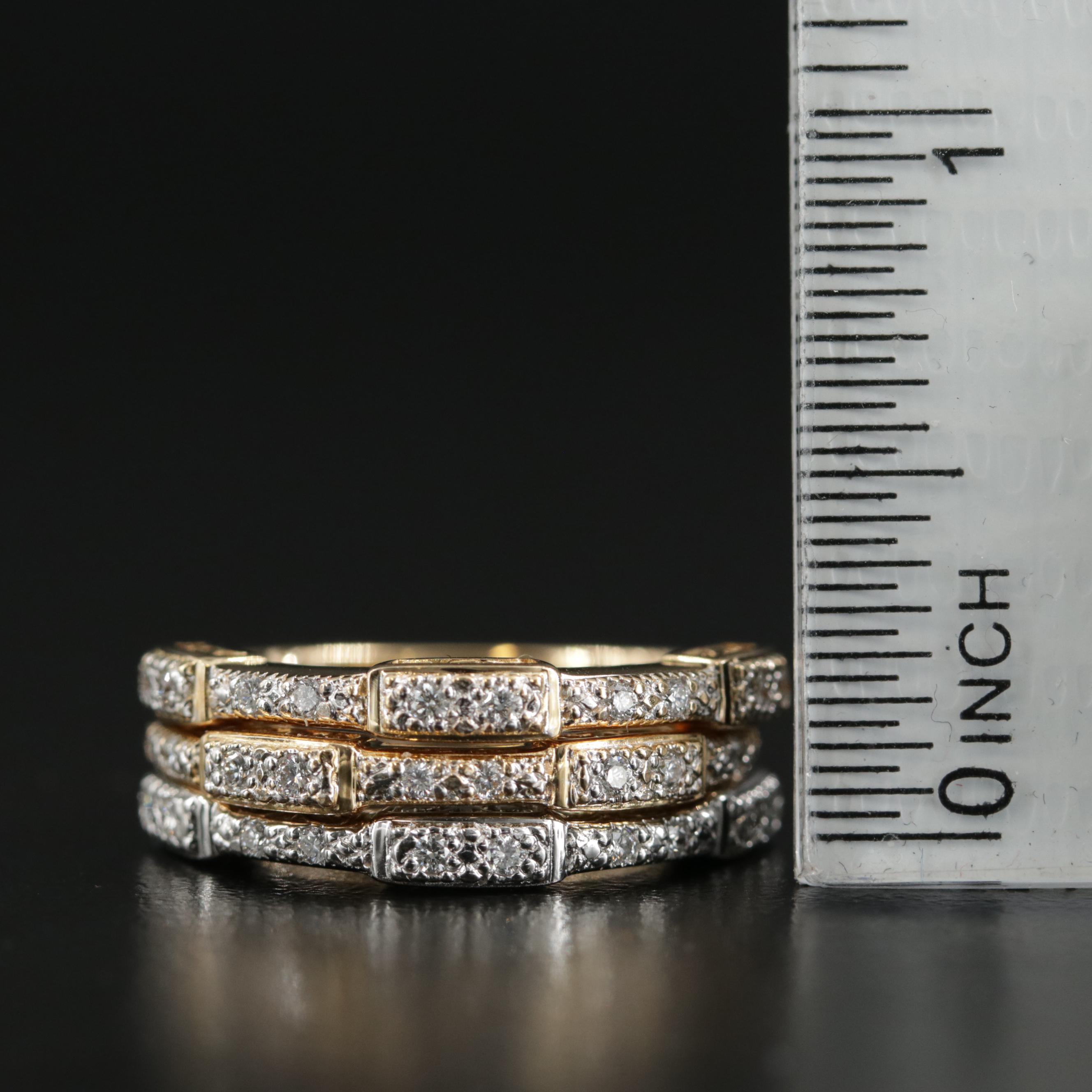 18K Gold Diamond Stacking Rings
