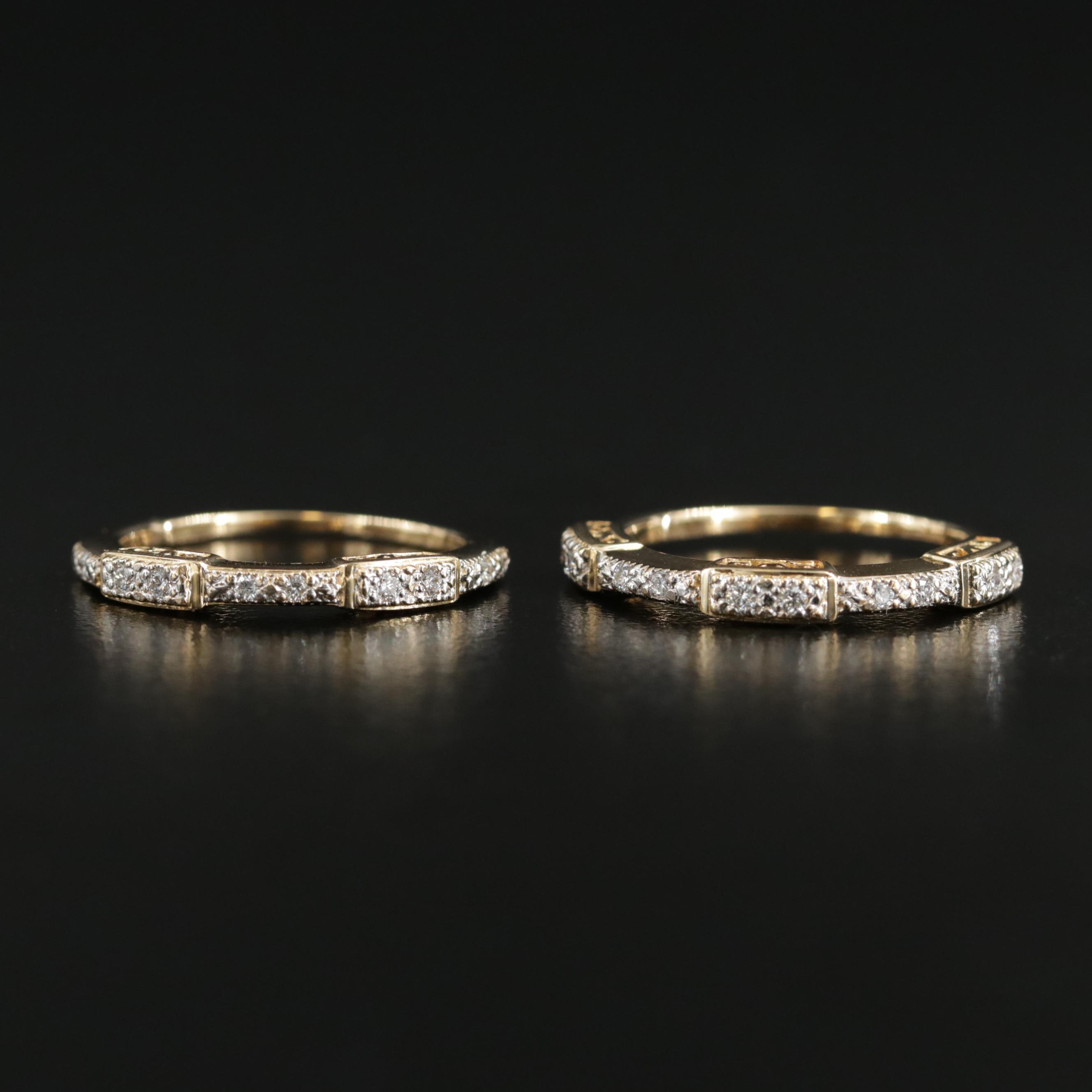 18K Gold Diamond Stacking Rings