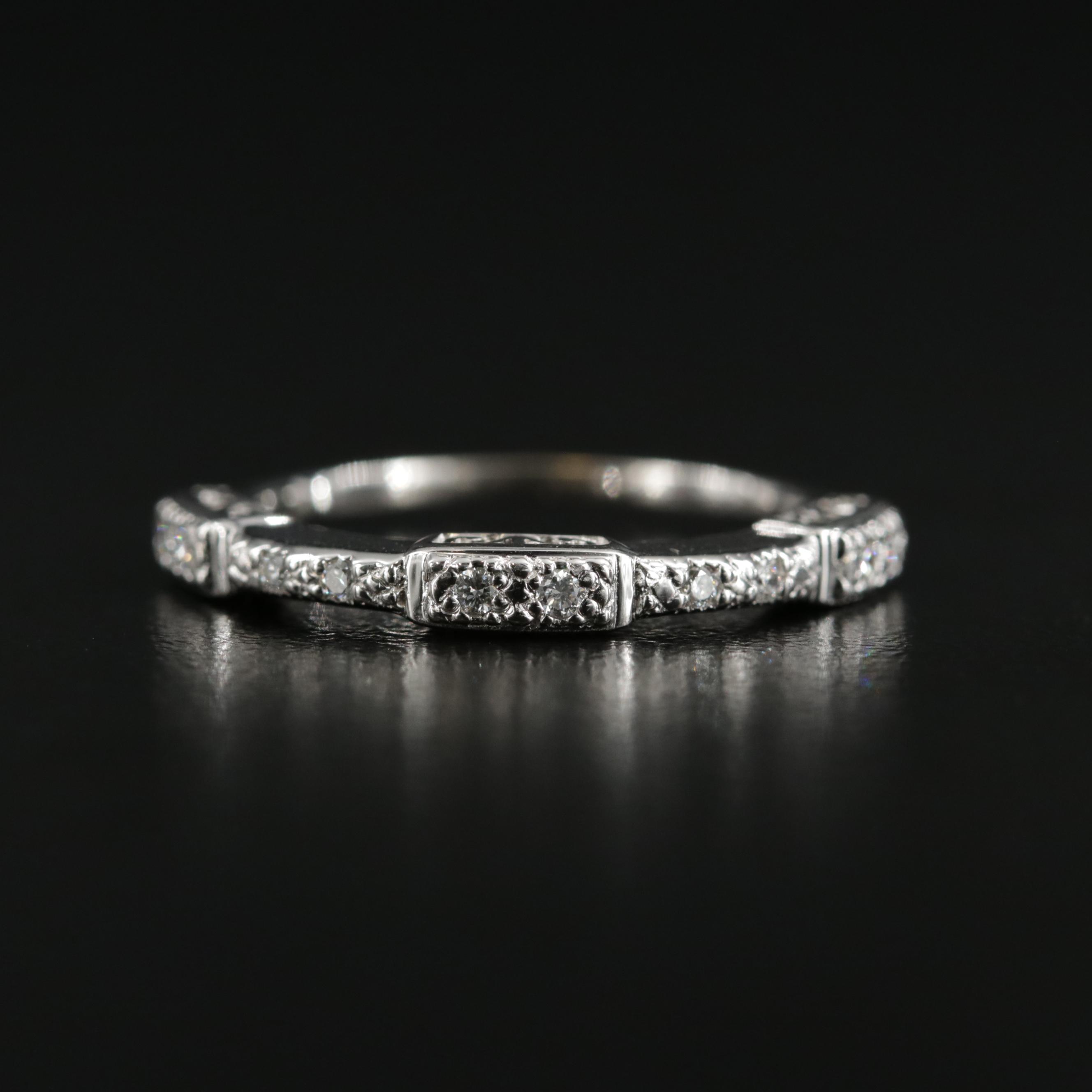 18K Gold Diamond Stacking Rings