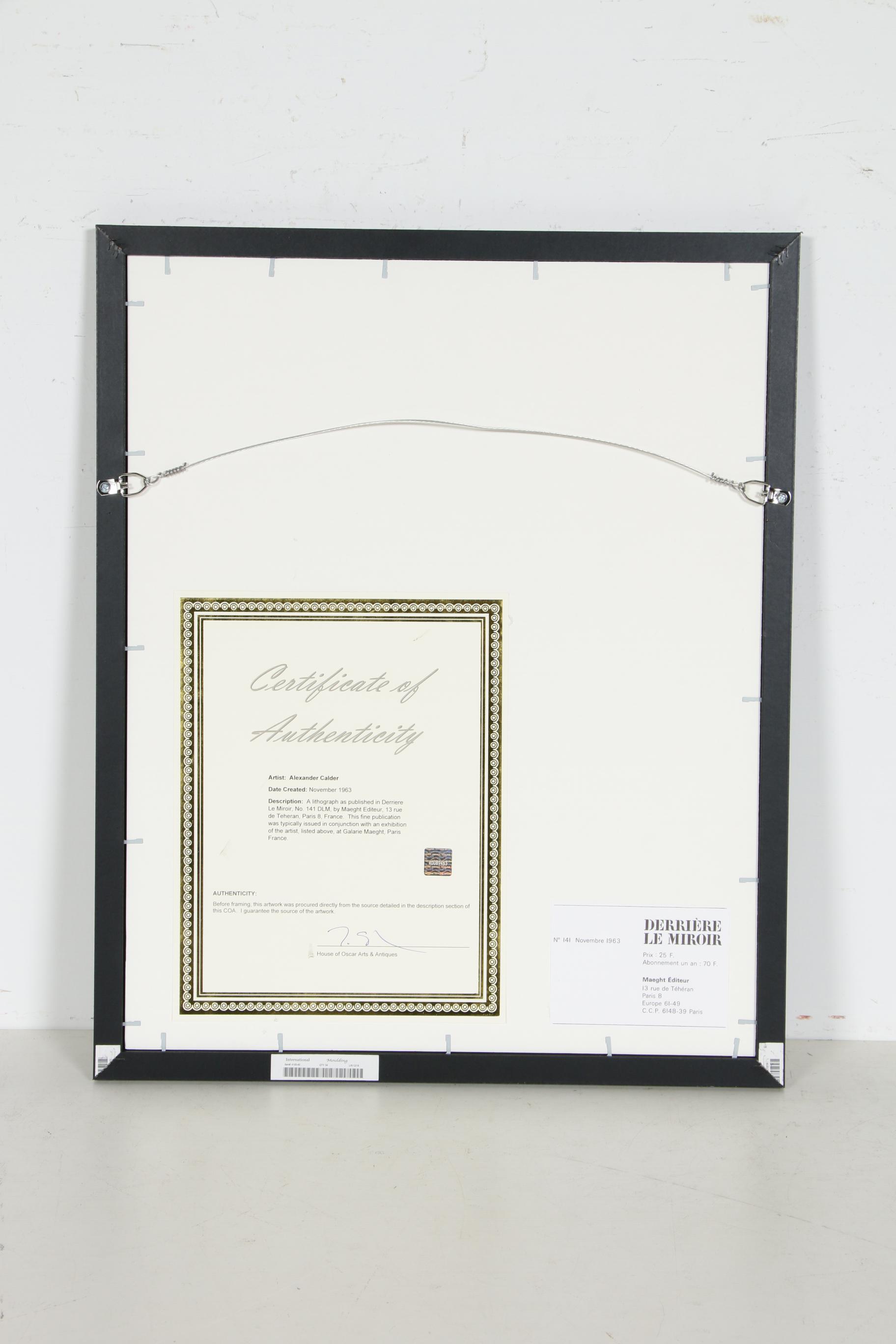 Alexander Calder Color Lithograph for "Derrière le Miroir", 1963