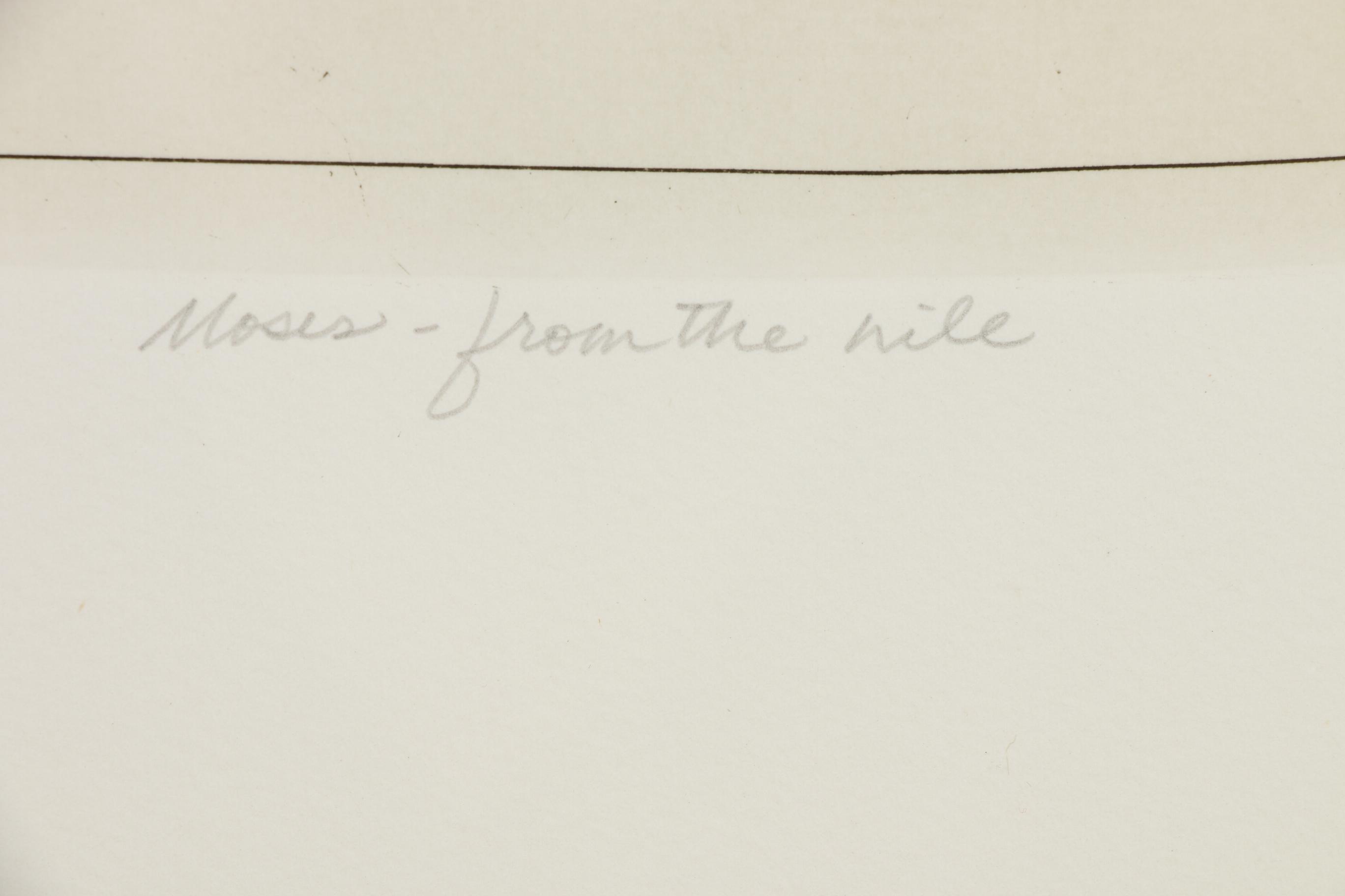 Marvin Hayes Biblical Etching "Moses - From the Nile", 1976