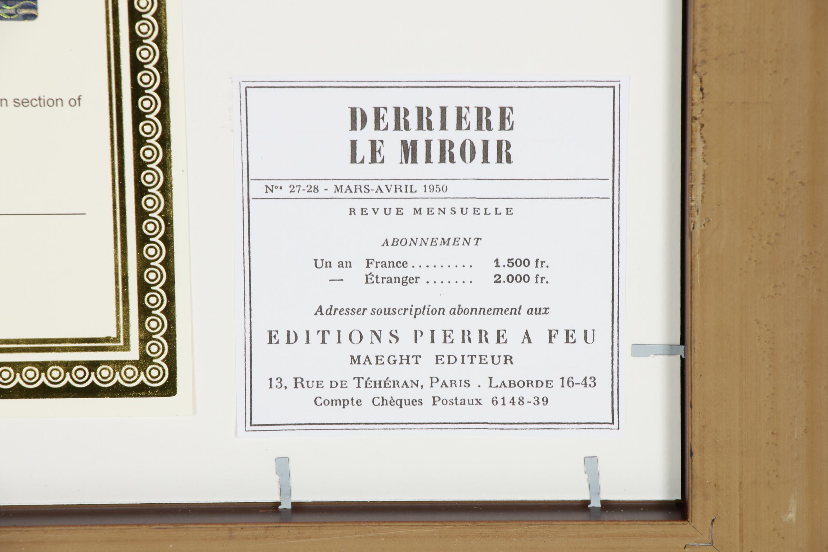 Marc Chagall Color Lithograph for "Derrière le Miroir", 1950