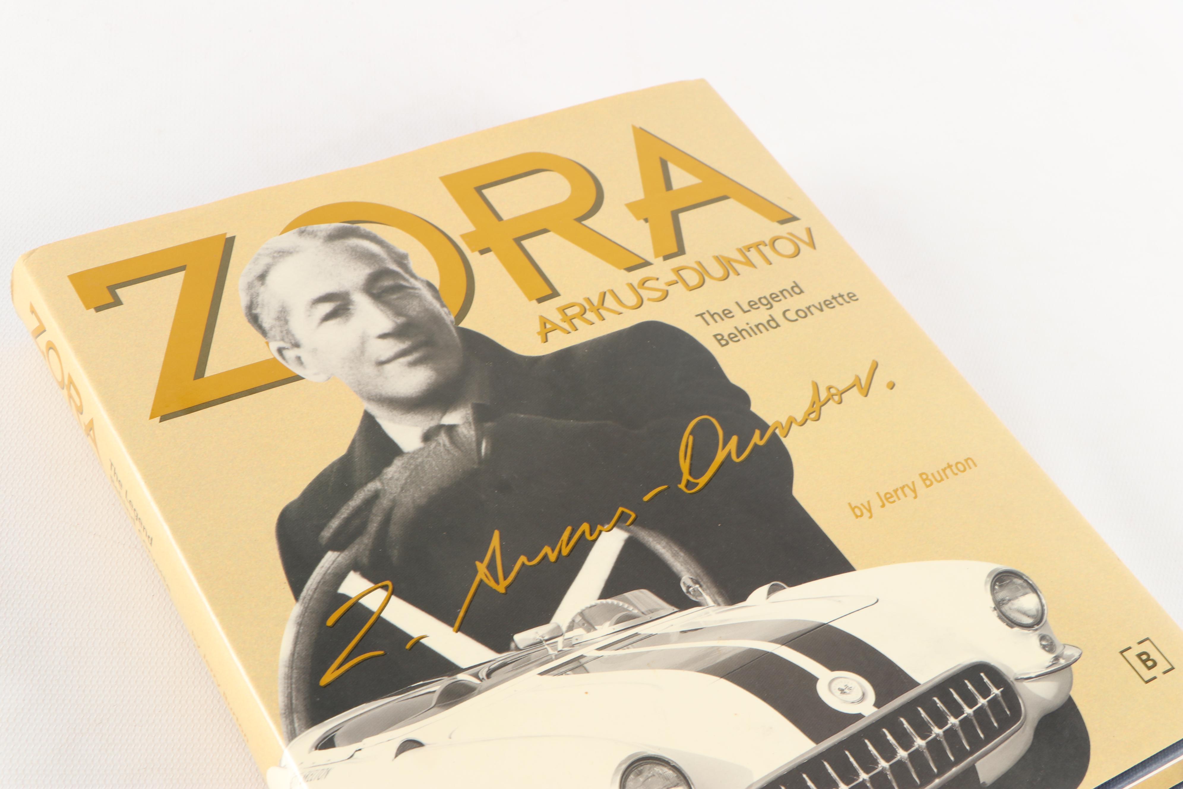 First Edition "Zora Arkus-Duntov: The Legend Behind Corvette" with Other Books