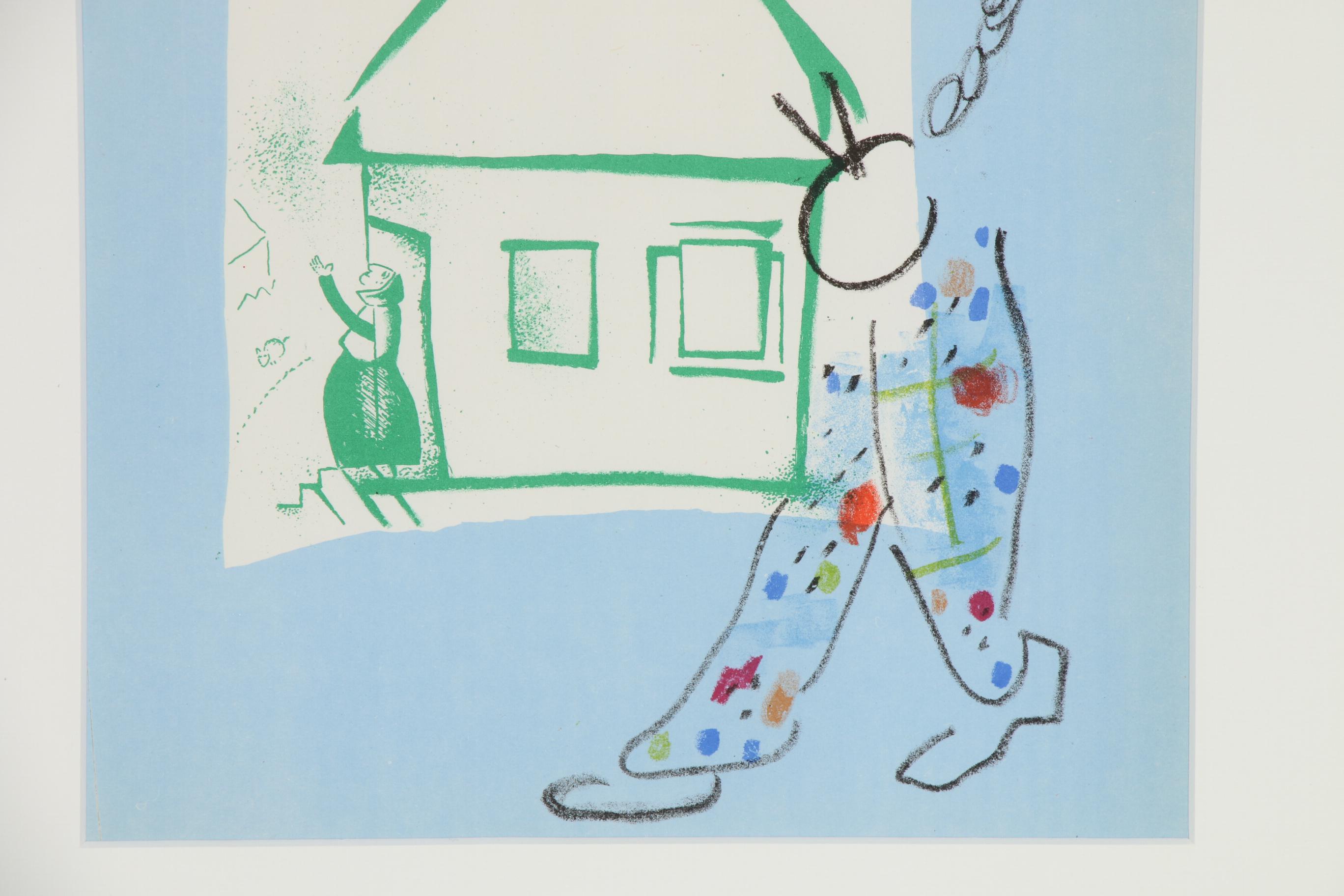 Marc Chagall Color Lithograph "Our House in the Village", 1960