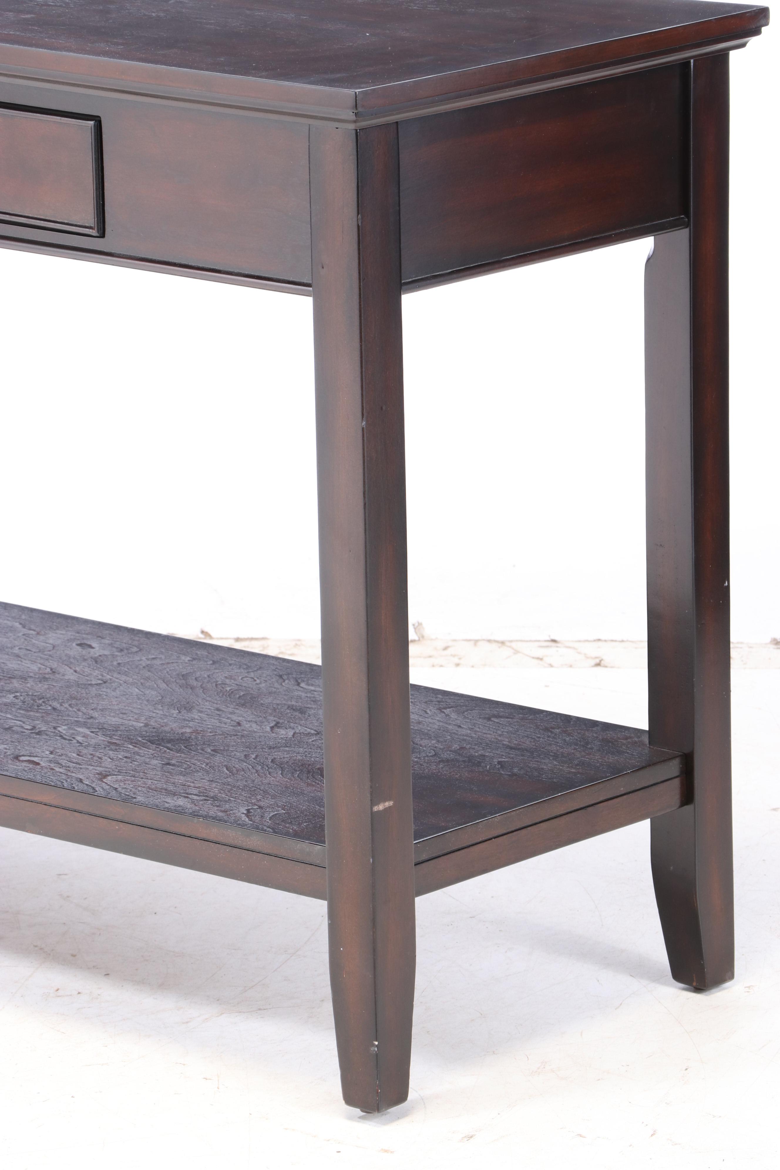 Contemporary Dark Finish Wood Console Table
