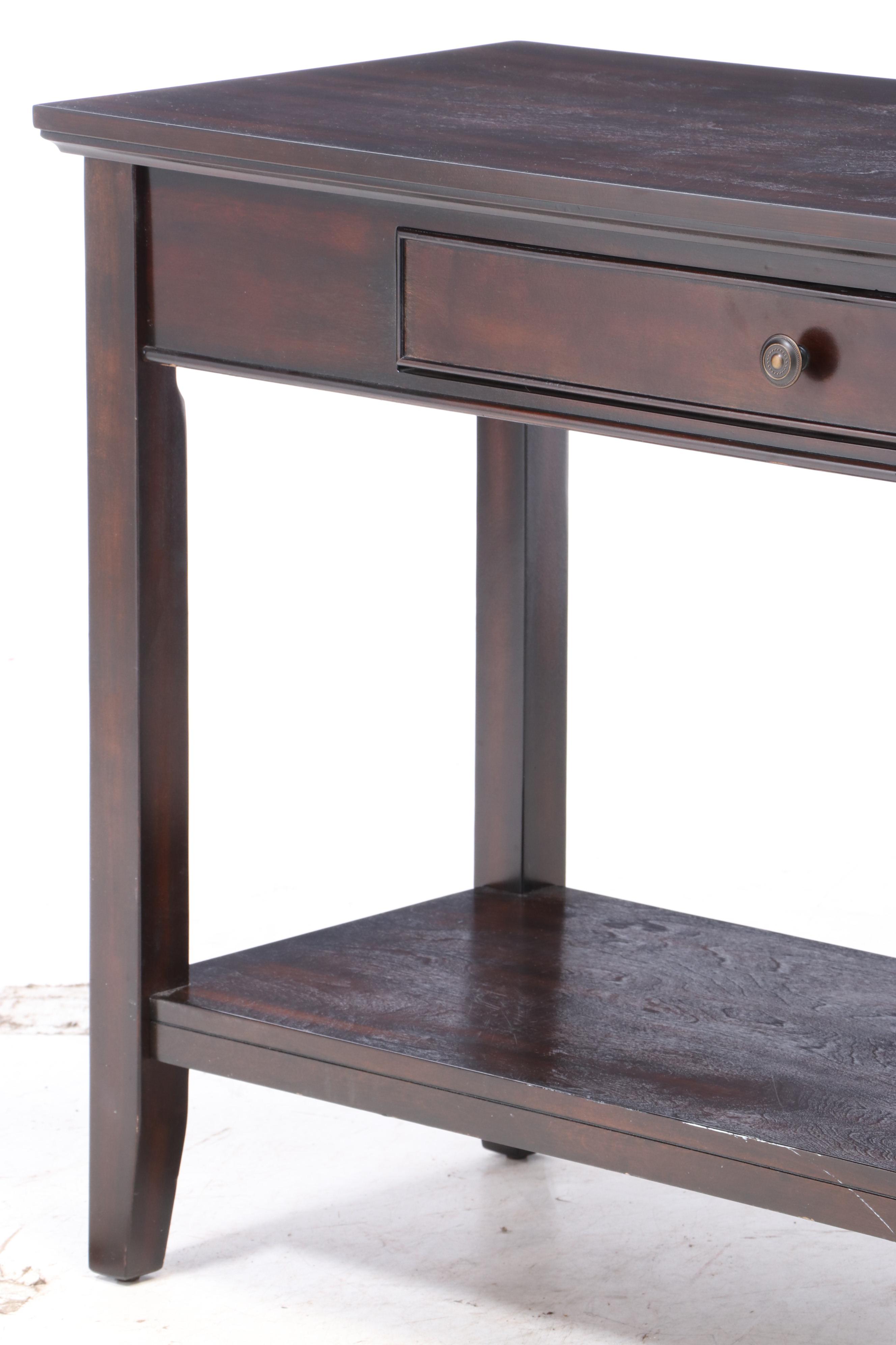 Contemporary Dark Finish Wood Console Table