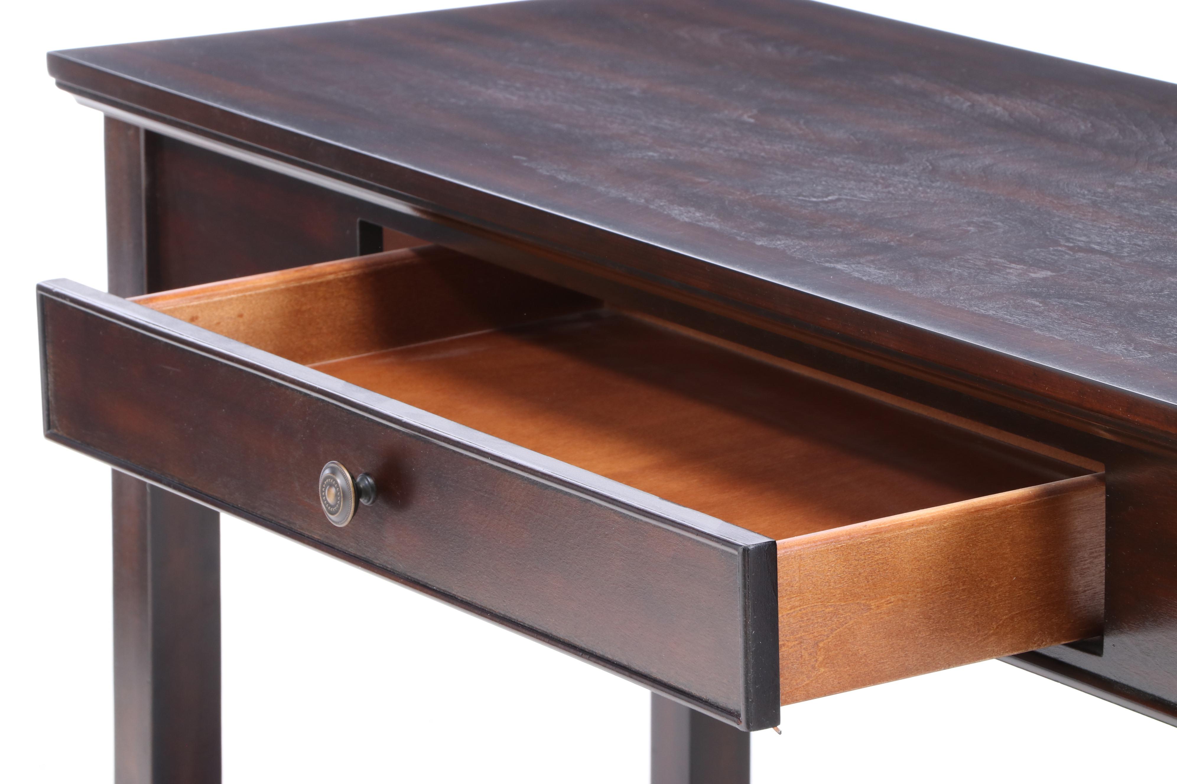 Contemporary Dark Finish Wood Console Table