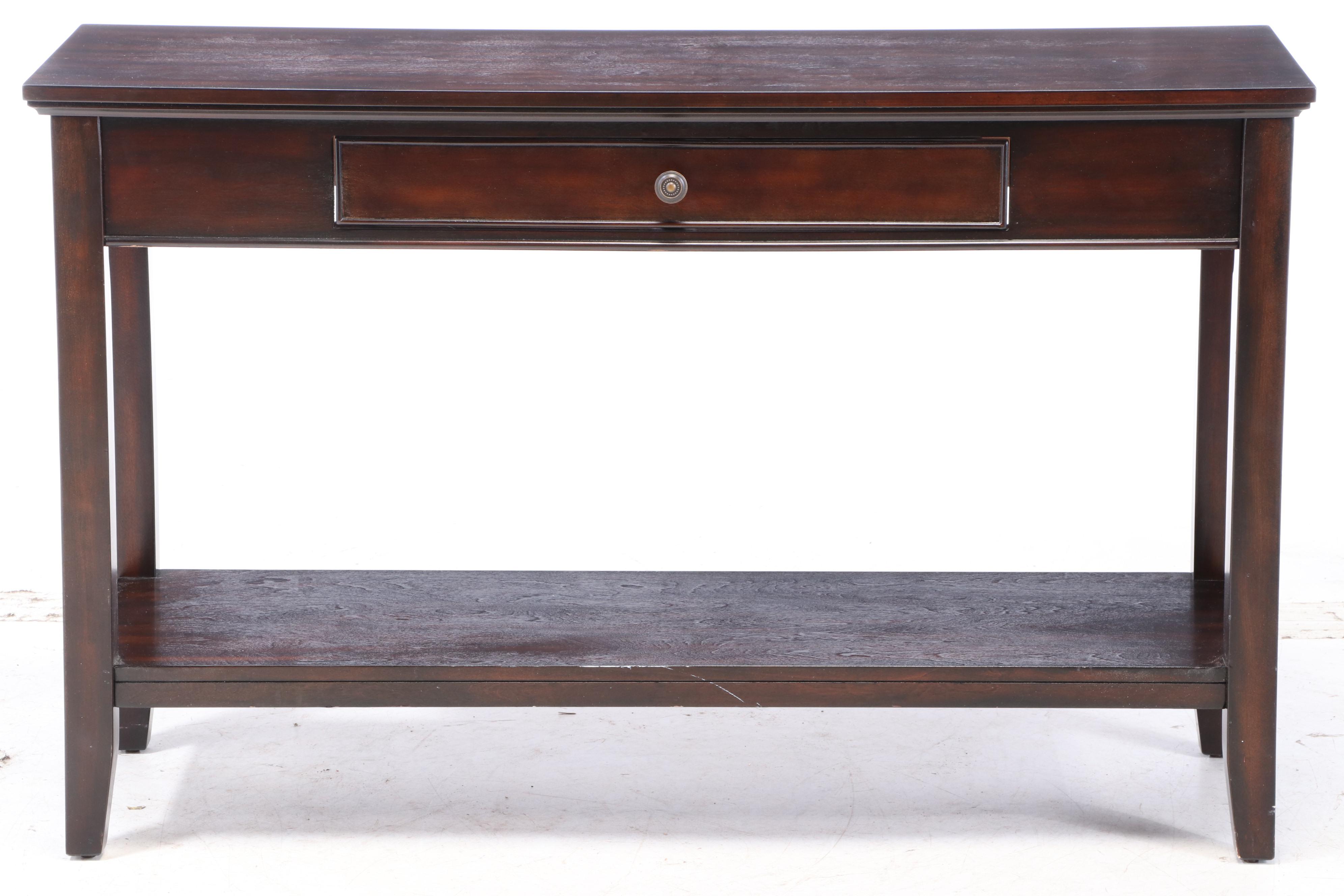 Contemporary Dark Finish Wood Console Table